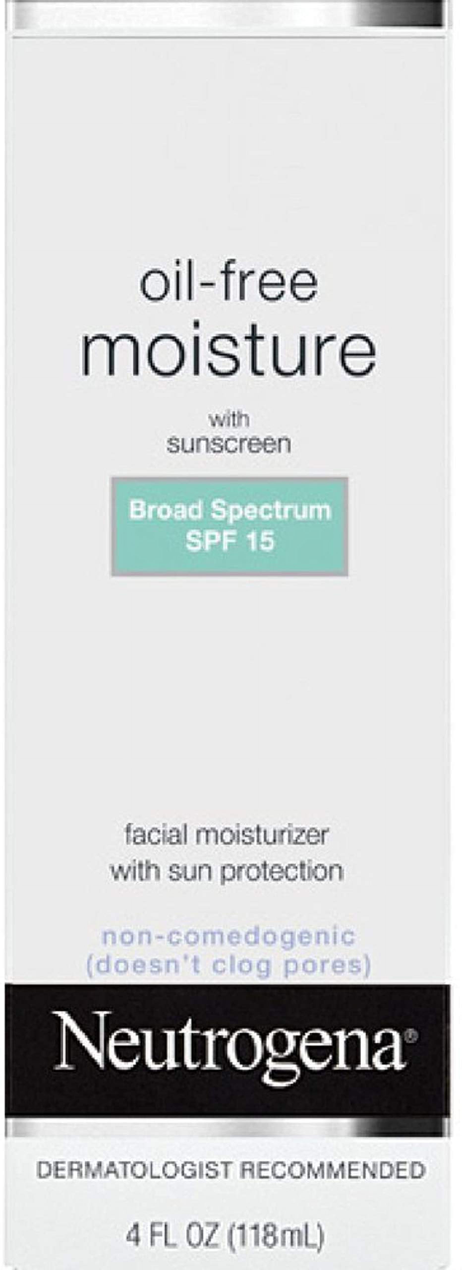 Neutrogena Oil Free Daily Long Lasting Facial Moisturizer & Neck Cream - Non Greasy, Oil Free Moisturizer Won,T Clog Pores - Spf 15 Sunscreen & Glycerin, 4 Fl. Oz (Pack Of 2)