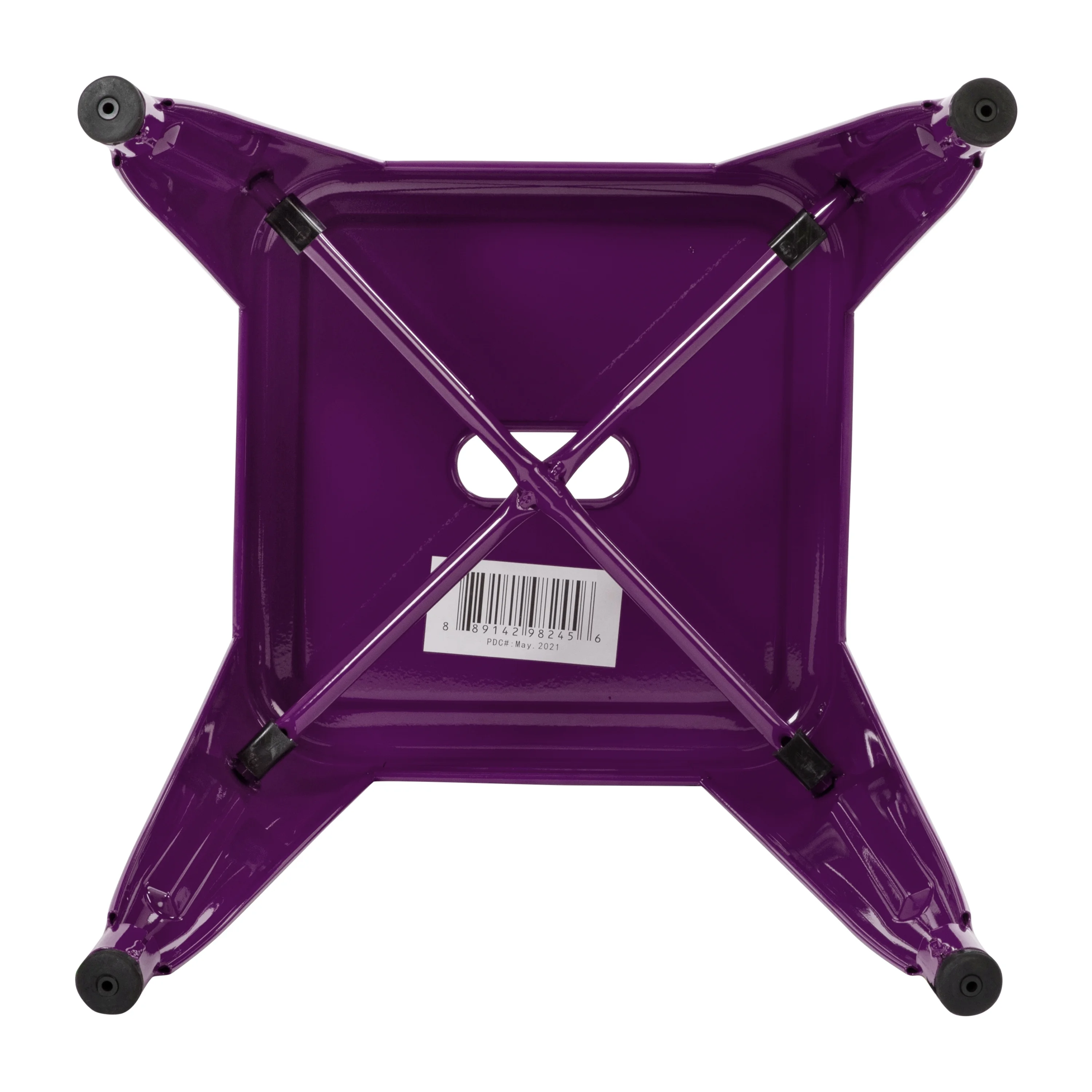 Flash Furniture Kai Backless Metal Dining Stool, Purple, Set of 4