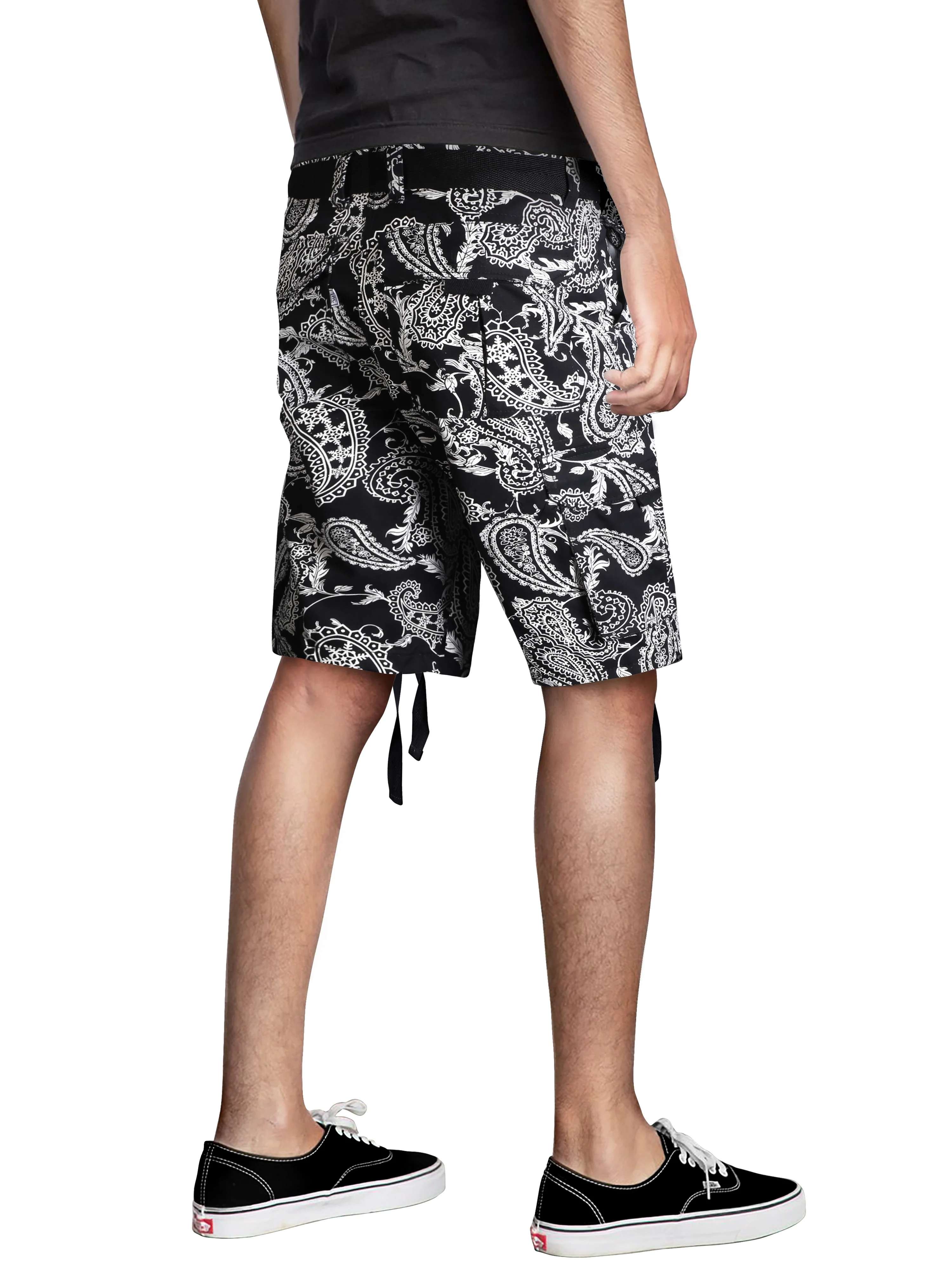 Hat and Beyond Mens Heavy Outdoor Solid Paisley Twill Cargo Shorts with Multiple Pockets