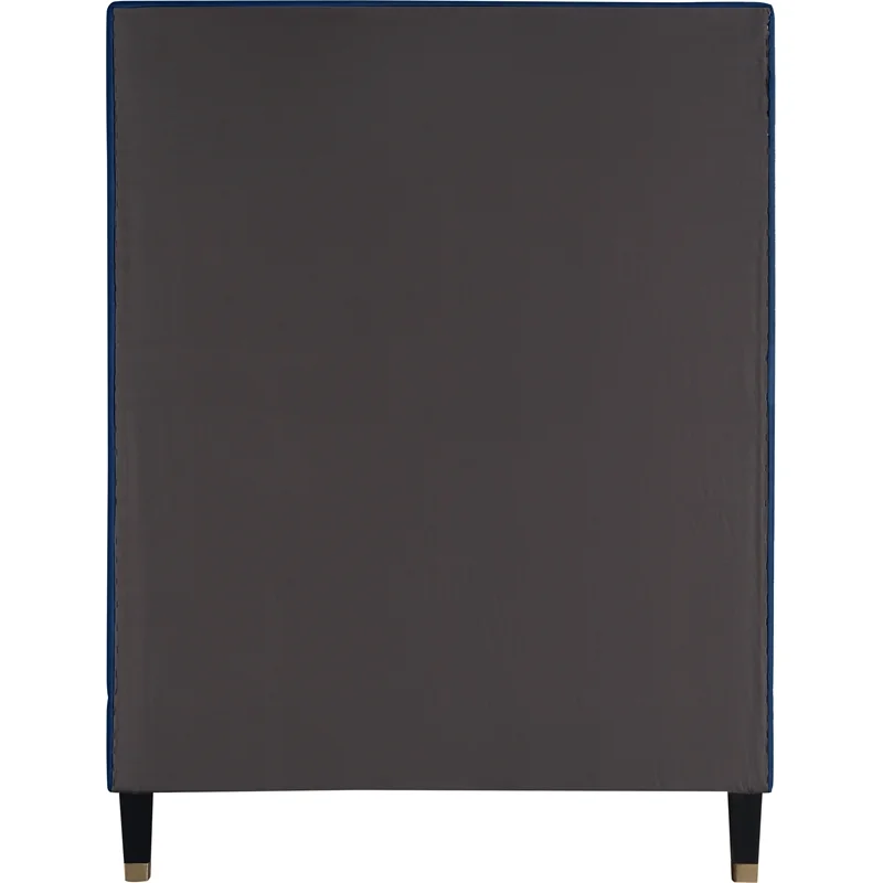 Meridian Furniture Harlie Navy Velvet Twin Bed