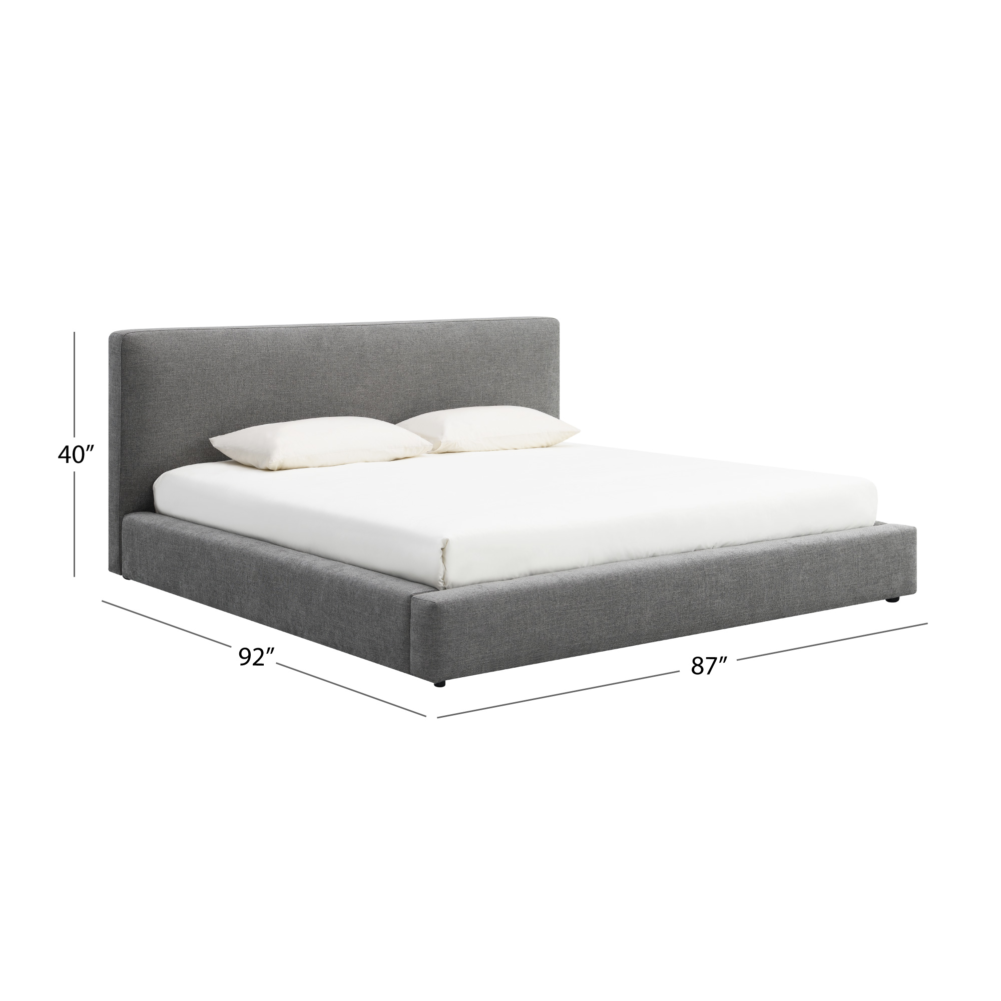 Devon & Claire Luxury Upholstered King Bed, Gray