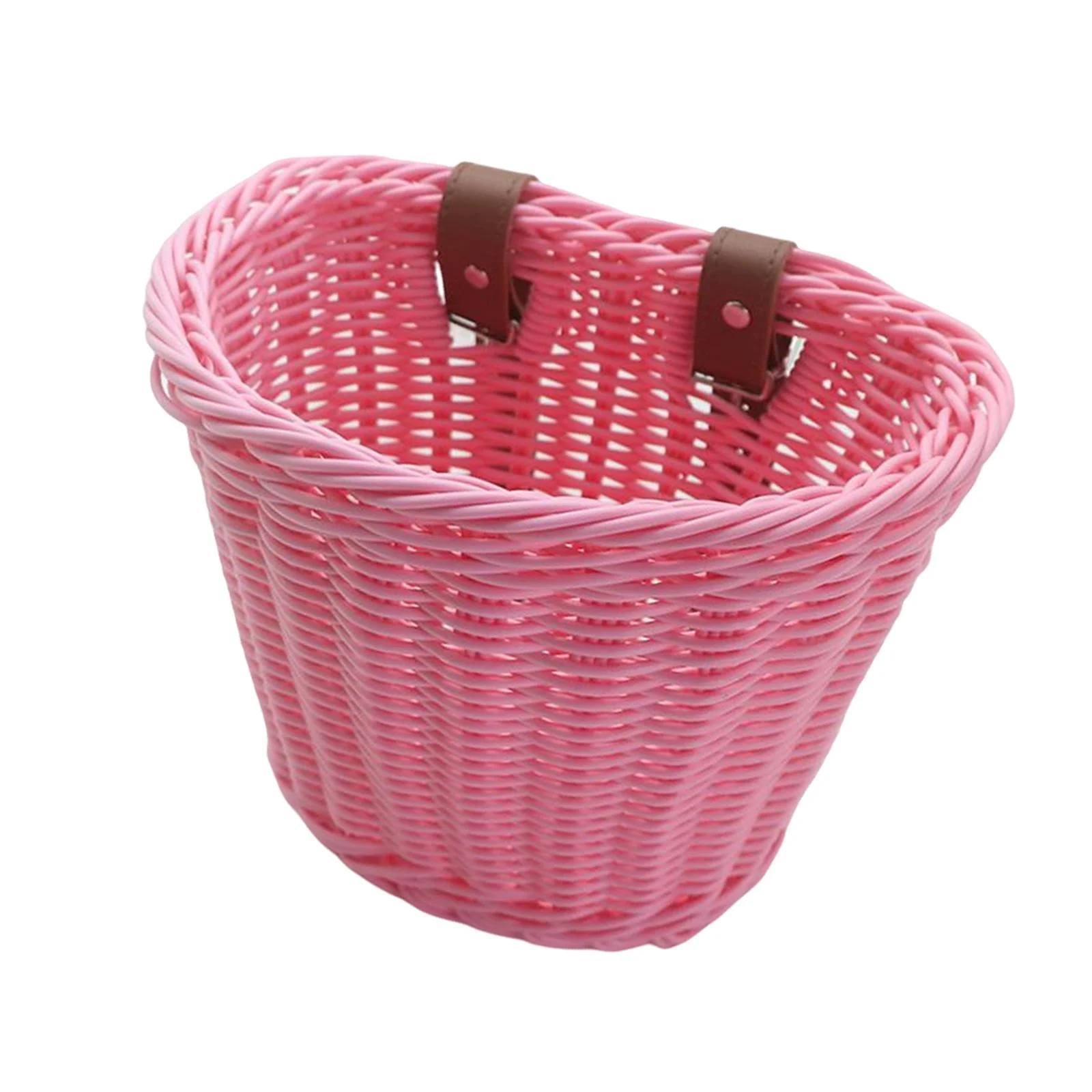 Kids Bike Basket, Children Basket, Stationary Bike ,Easy Assembly Front Handlebar Basket Bike Accessories for Beach Tricycle Cycling Pink