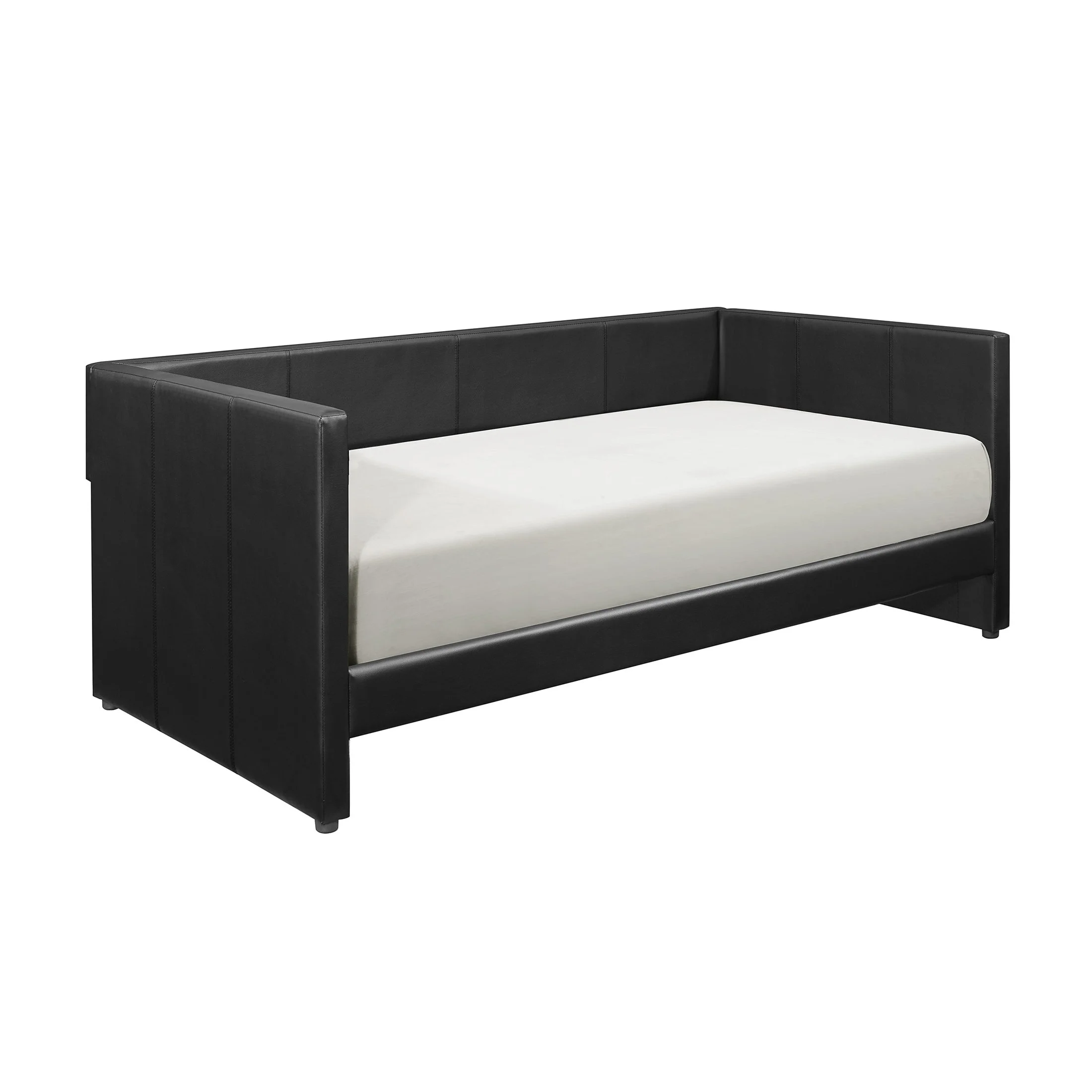 OakvillePark Edam Faux Leather Upholstered Daybed, Twin, Black