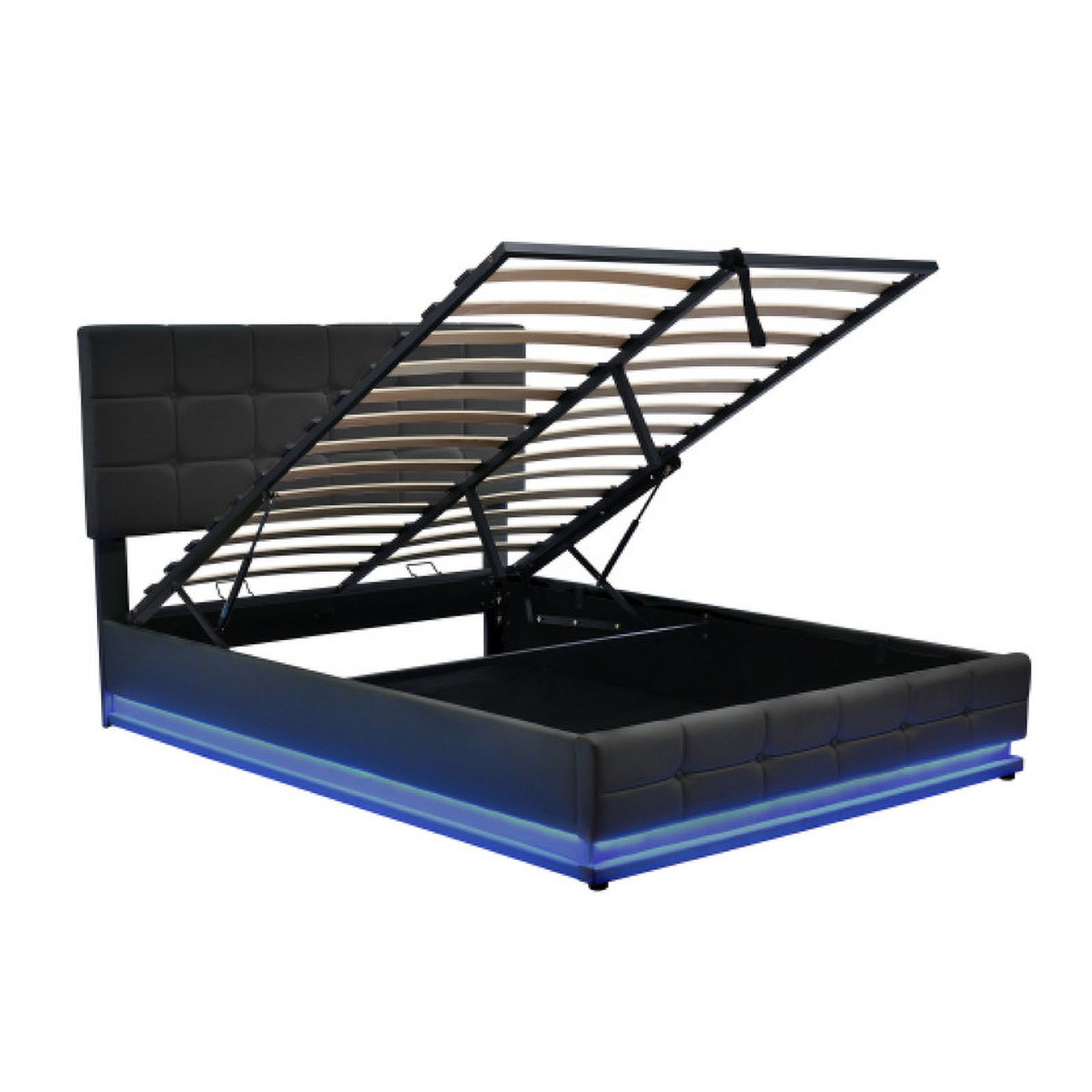 Storage System  size bed Black tufted bed PU platform mattress