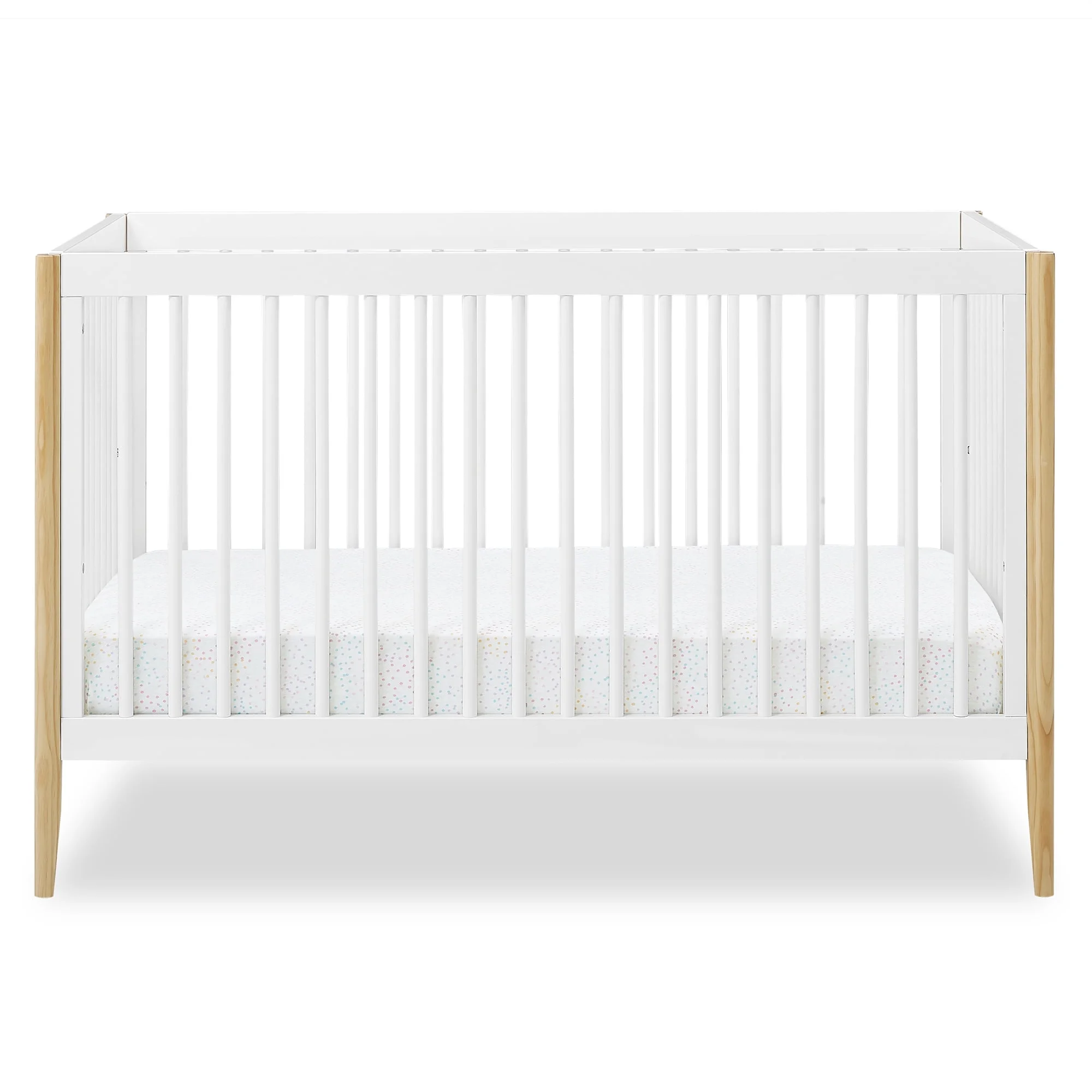 Delta Children Casey 4-in-1 Convertible Crib, Bianca White/Natural