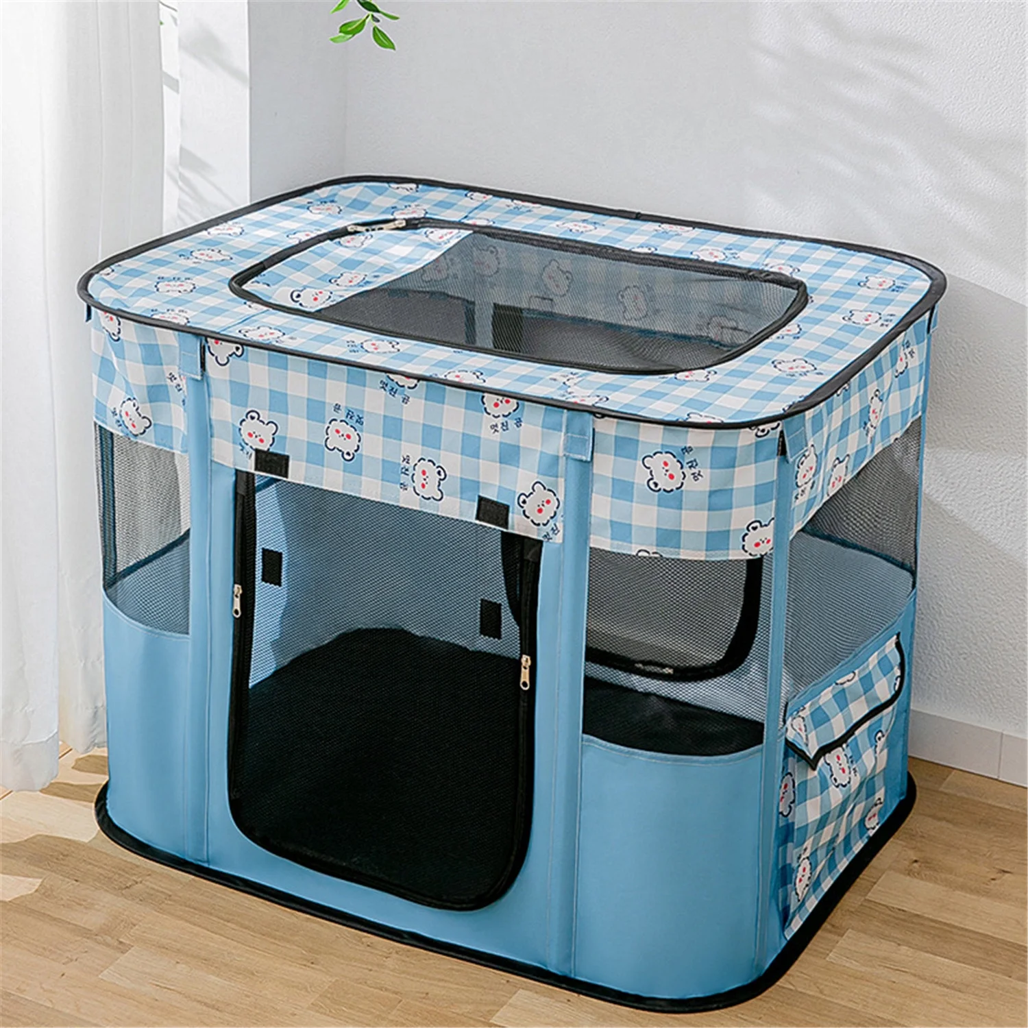 Portable Dog Crate for Large Dogs,Collapsible Dog Crate 300D Oxford Waterproof Zipper Lock for Indoor & Outdoor & Car