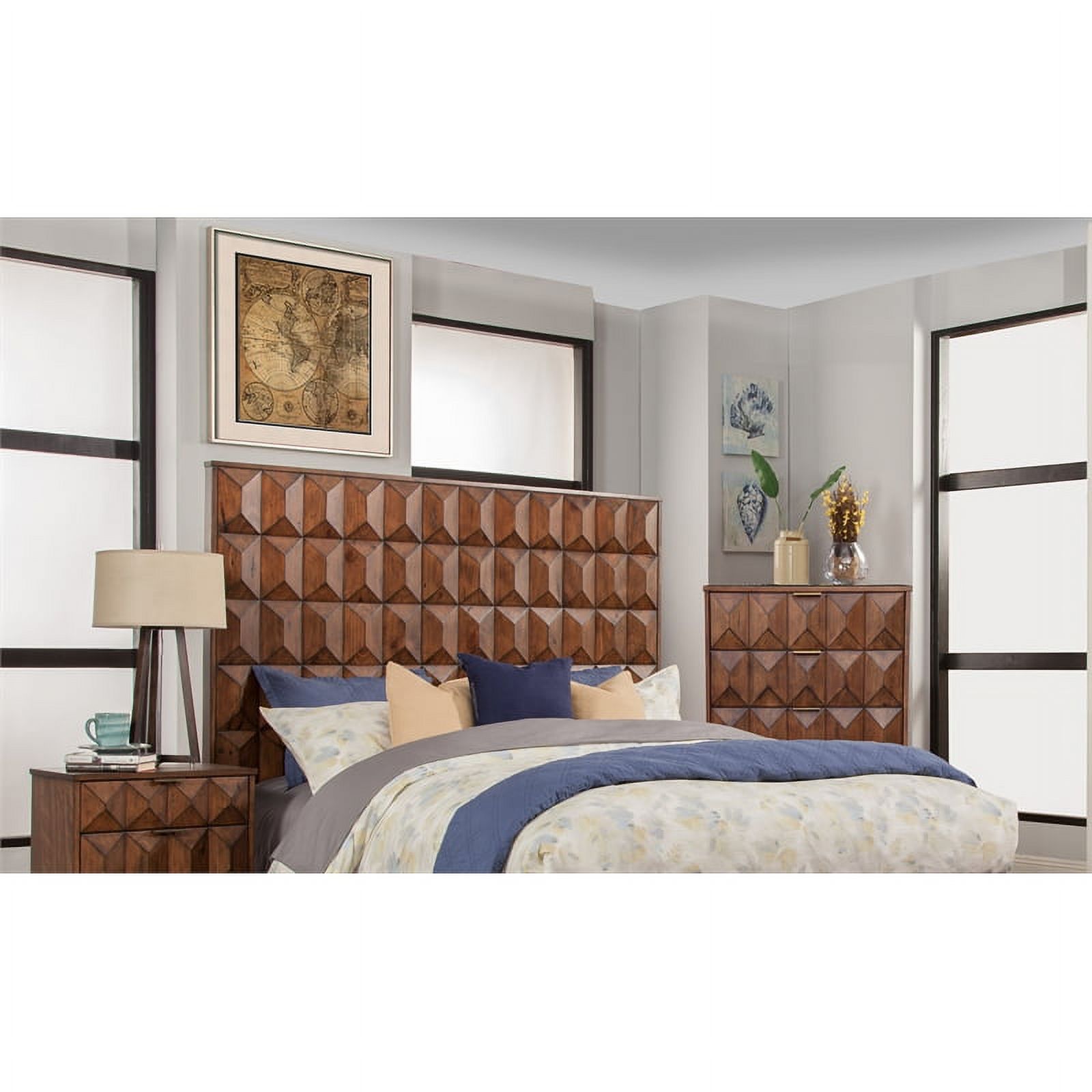 Home Square 2-Piece Set with Trig Standard King Headboard & 2 Drawer Nightstand