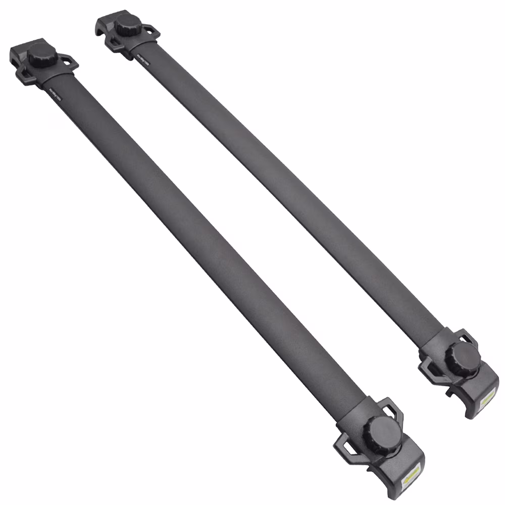 Ikon Motorsports Roof Rack Cross Bar Fit 07-17 Jeep Patriot OE Style Black Aluminum