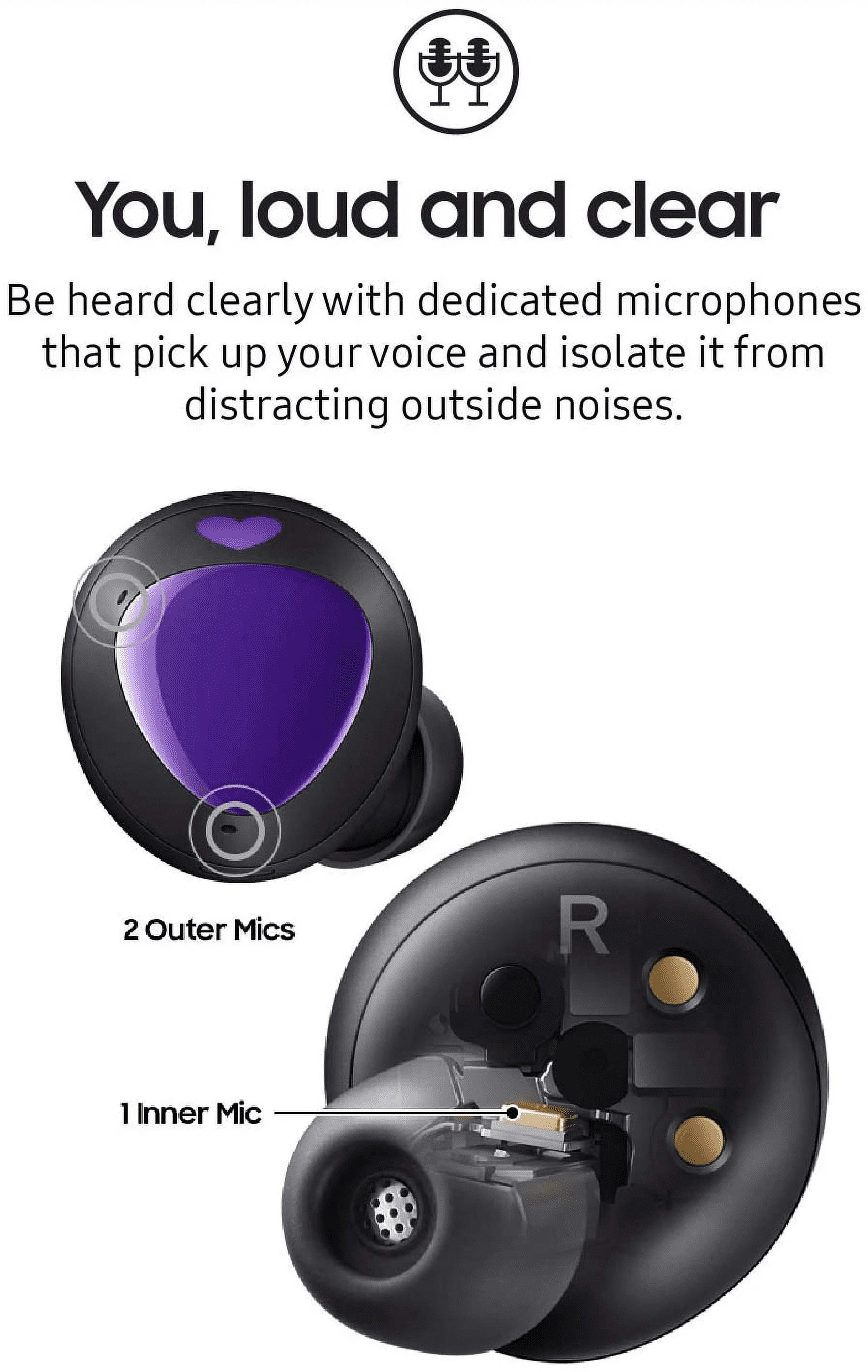 Urbanx Street Buds Plus True Bluetooth Earbud Headphones For MediaPad T3 10 - Wireless Earbuds w/Active Noise Cancelling - Purple (US Version with Warranty)