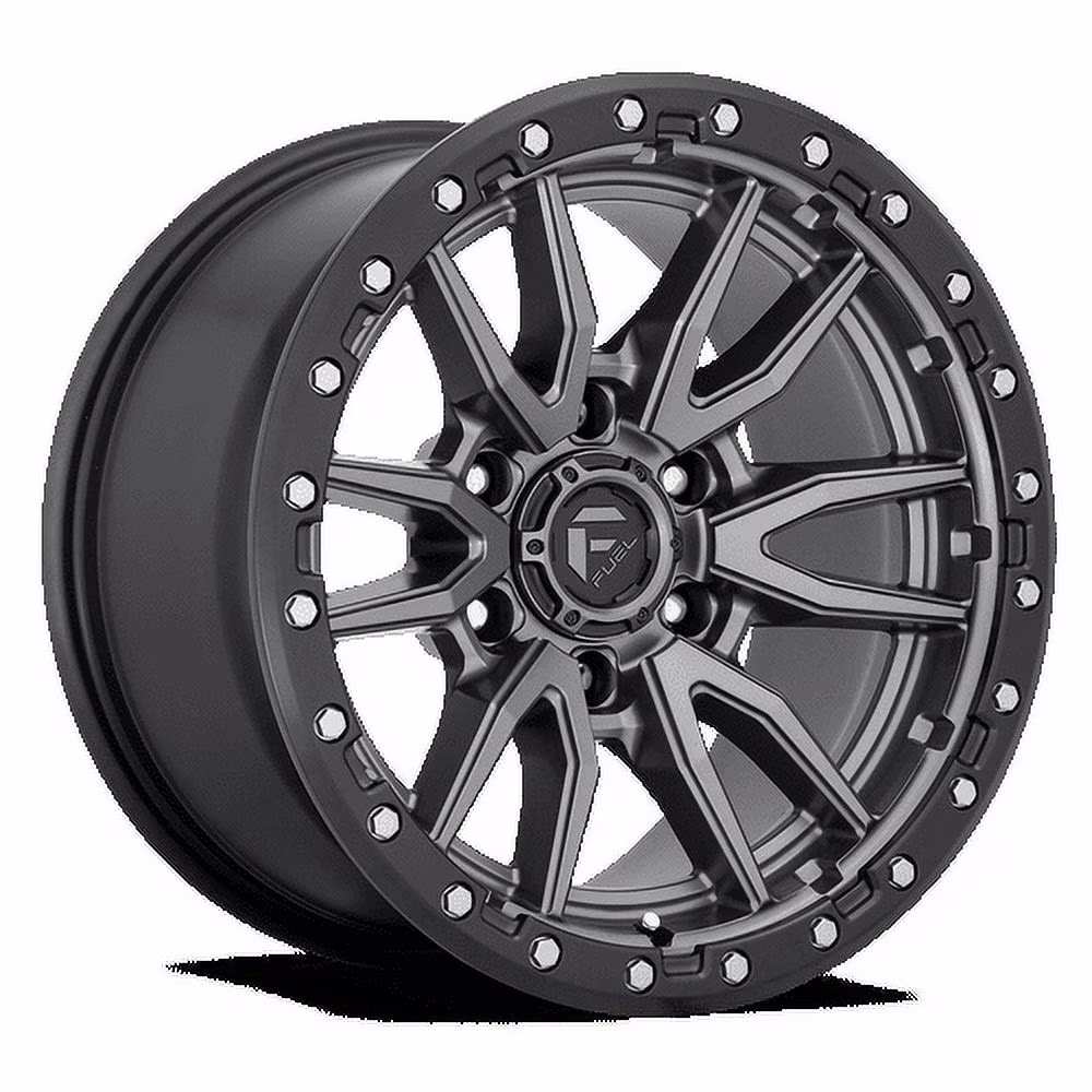 Fuel 1PC Aluminum Rim D680 REBEL 20X10in Matte Gun Metal Black Bead Ring Finish, D68020008947