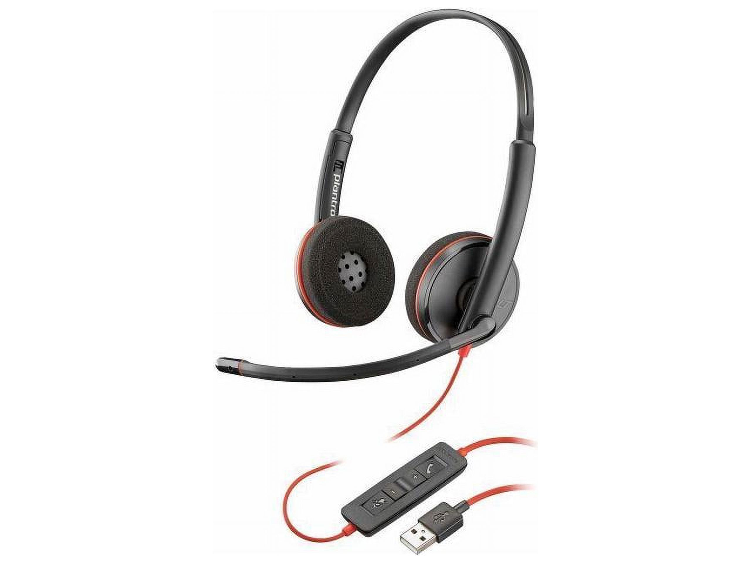 Poly Blackwire C3220 USB-A Black Headset (Bulk Qty.50) - Stereo - USB Type A - Wired - 32 Ohm - 20 Hz - 20 kHz - Over-the-head - Binaural - Ear-cup - Noise Cancelling Microphone - Noise Canceling -...