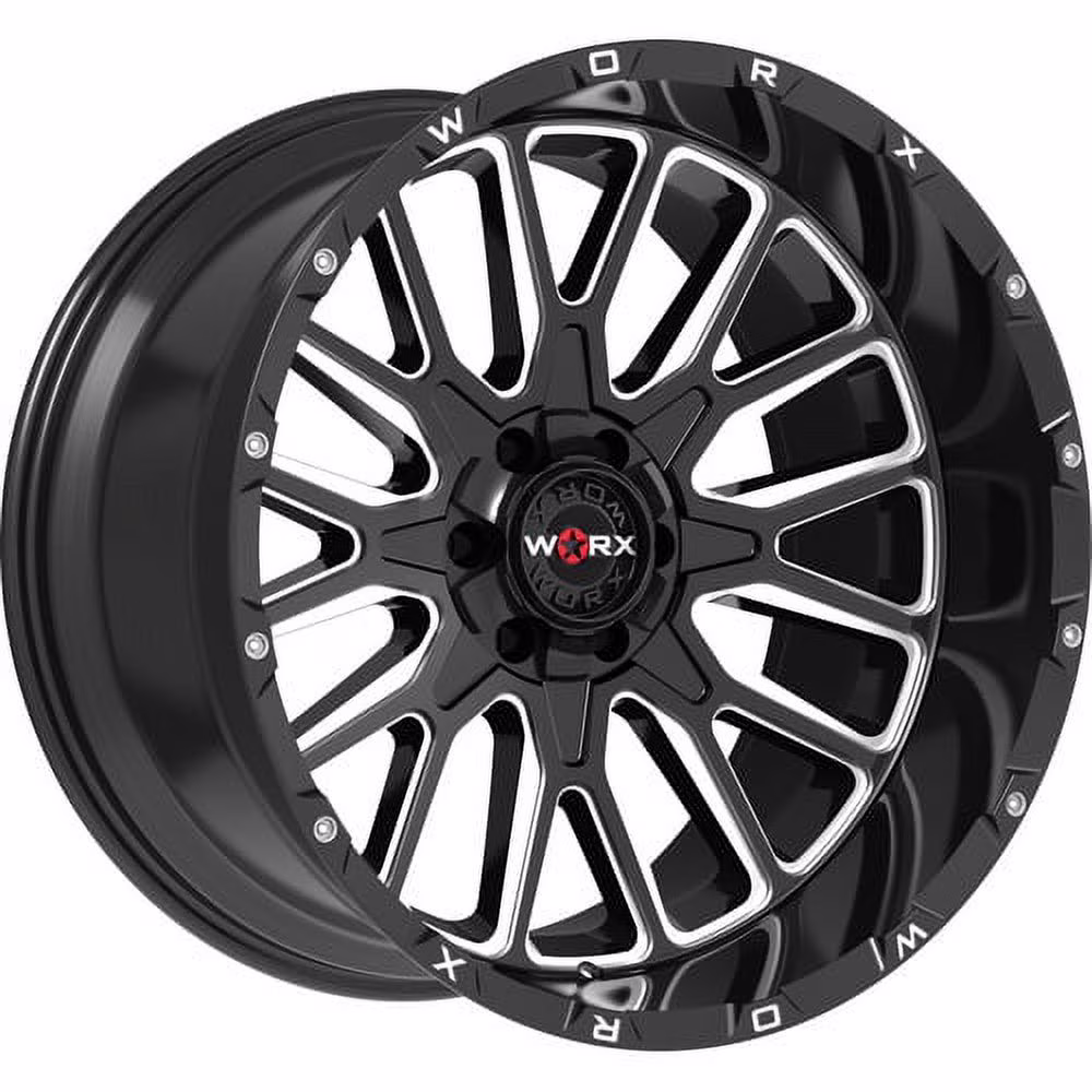 20x12 Worx 818BM Gloss Black w/ Milled Wheel 8x180 (-44mm)