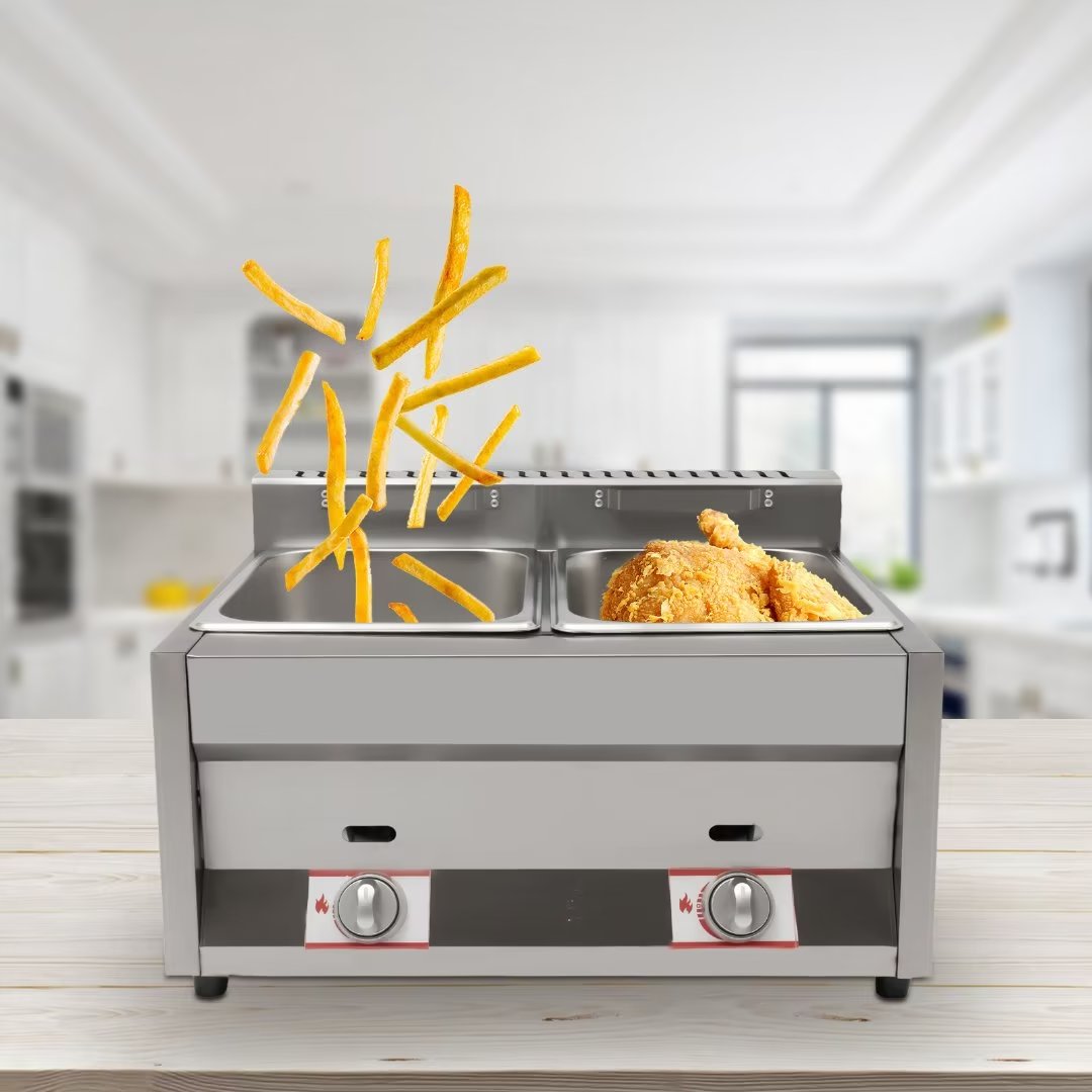 TFCFL 2-Pan 400 fl oz Commercial Gas Bain Marie Buffet Countertop Food Warmer Steam Cooking Heating Pot 26.79