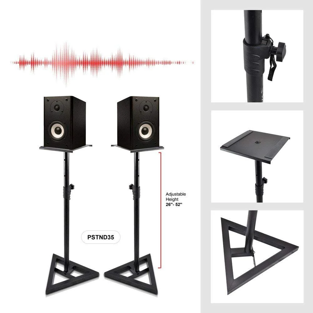 Pyle Universal Monitor Speaker Stands - Heavy Duty Studio Speakers Holder 9