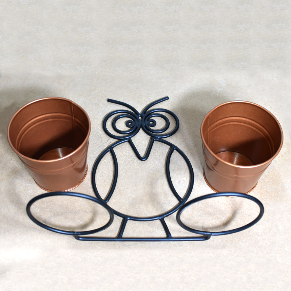 Handmade 100% Iron Round Modern Copper Coated Color 13.2 x 11.4 x 4.6 Inches Planters Pot 1008