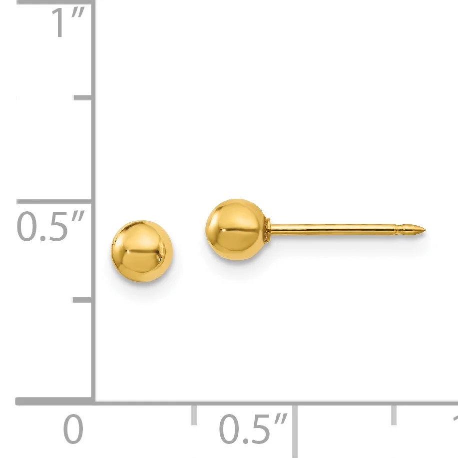 18k 4mm Ball Post Earrings
