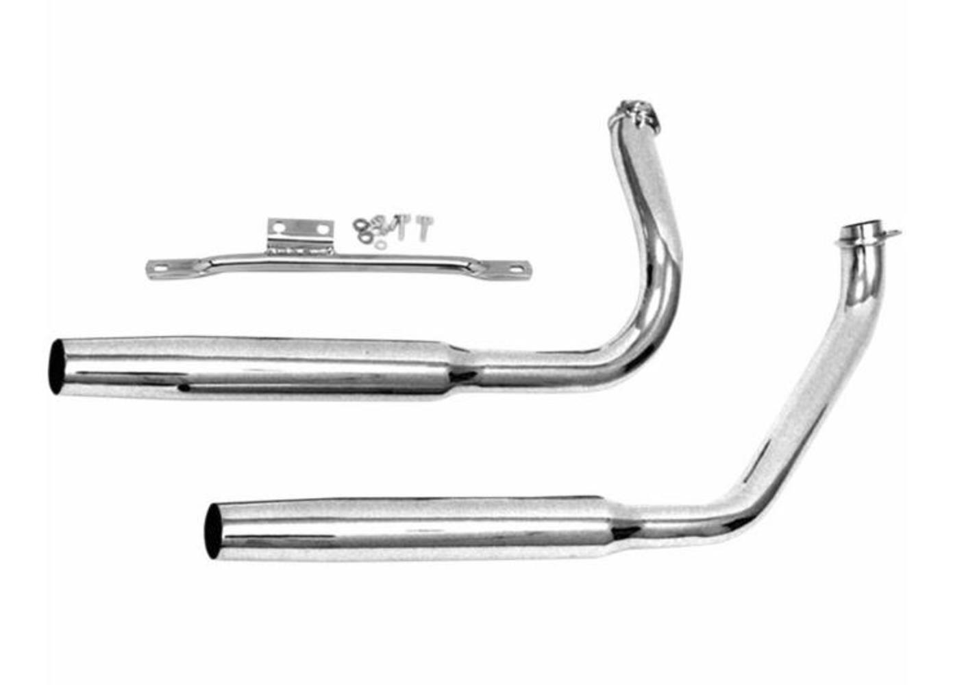 Paughco 733TM 1 3/4in. Tapered Exhaust System - 38in. (Chrome)