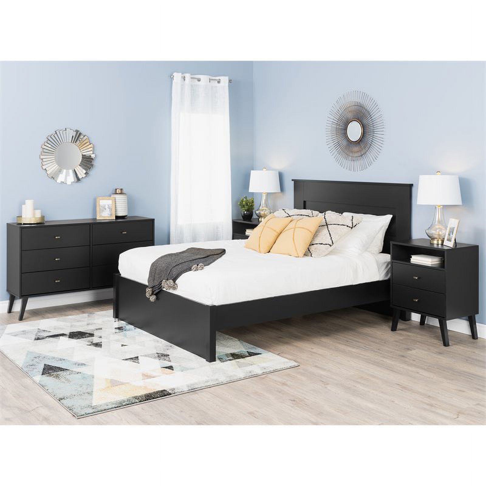 Home Square 4-Piece Set with 2 Nightstands Double Dresser and 4-Drawer Chest