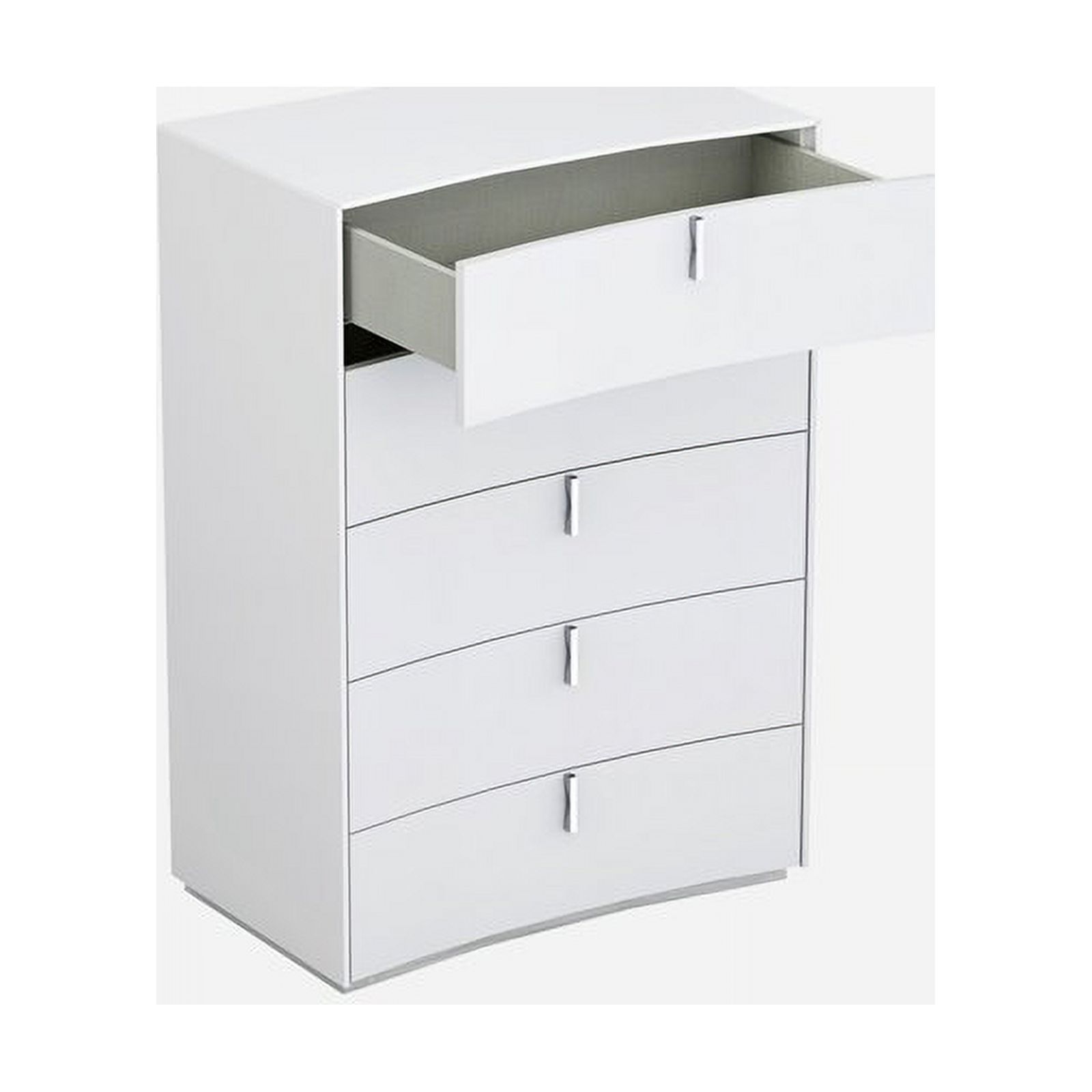 Titan Furnishings Polo Modern Lacquer Wood Chest in High Gloss White