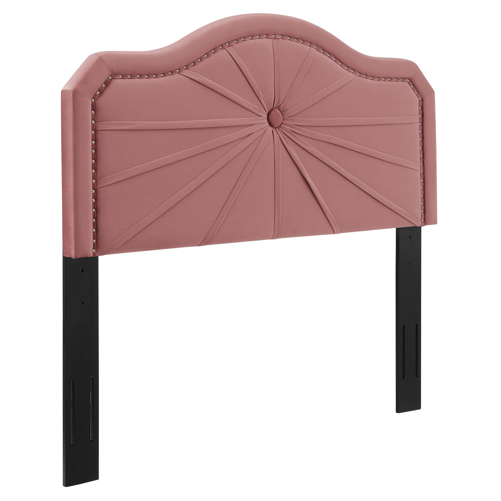 Modway Kristin Pleated Performance Velvet King/California King Headboard in Dusty Rose