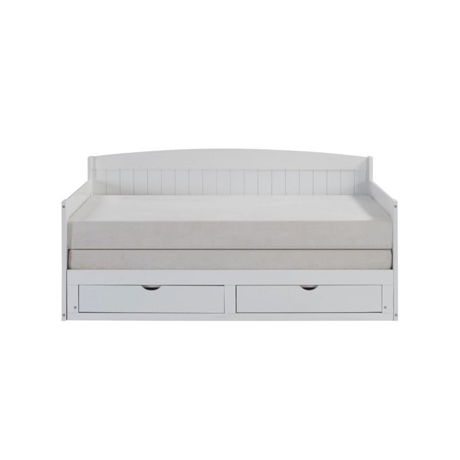 Roseberry Kids Transitional Wood Daybed with King Conversion in White