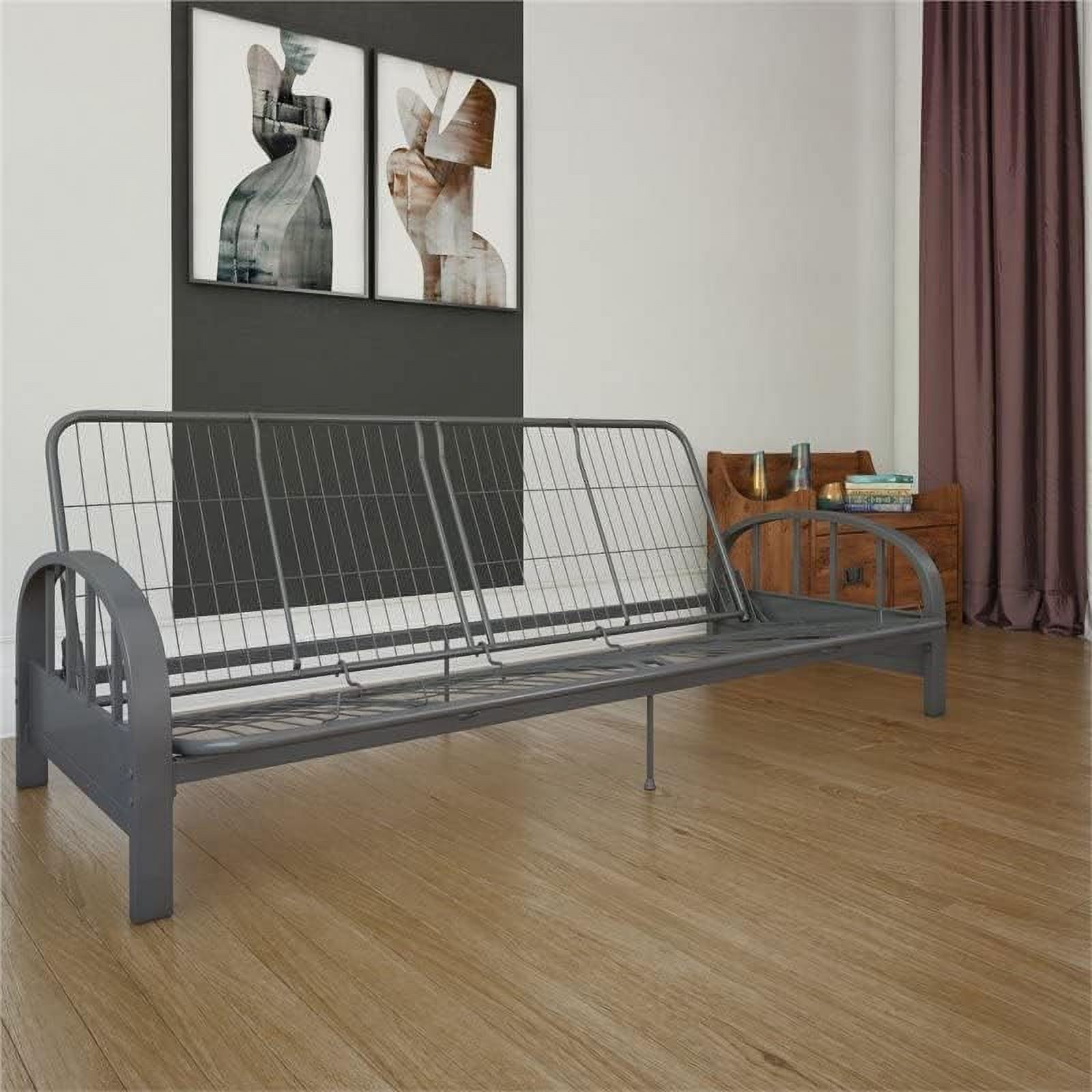 Futon Frame In Gunmetal Grey