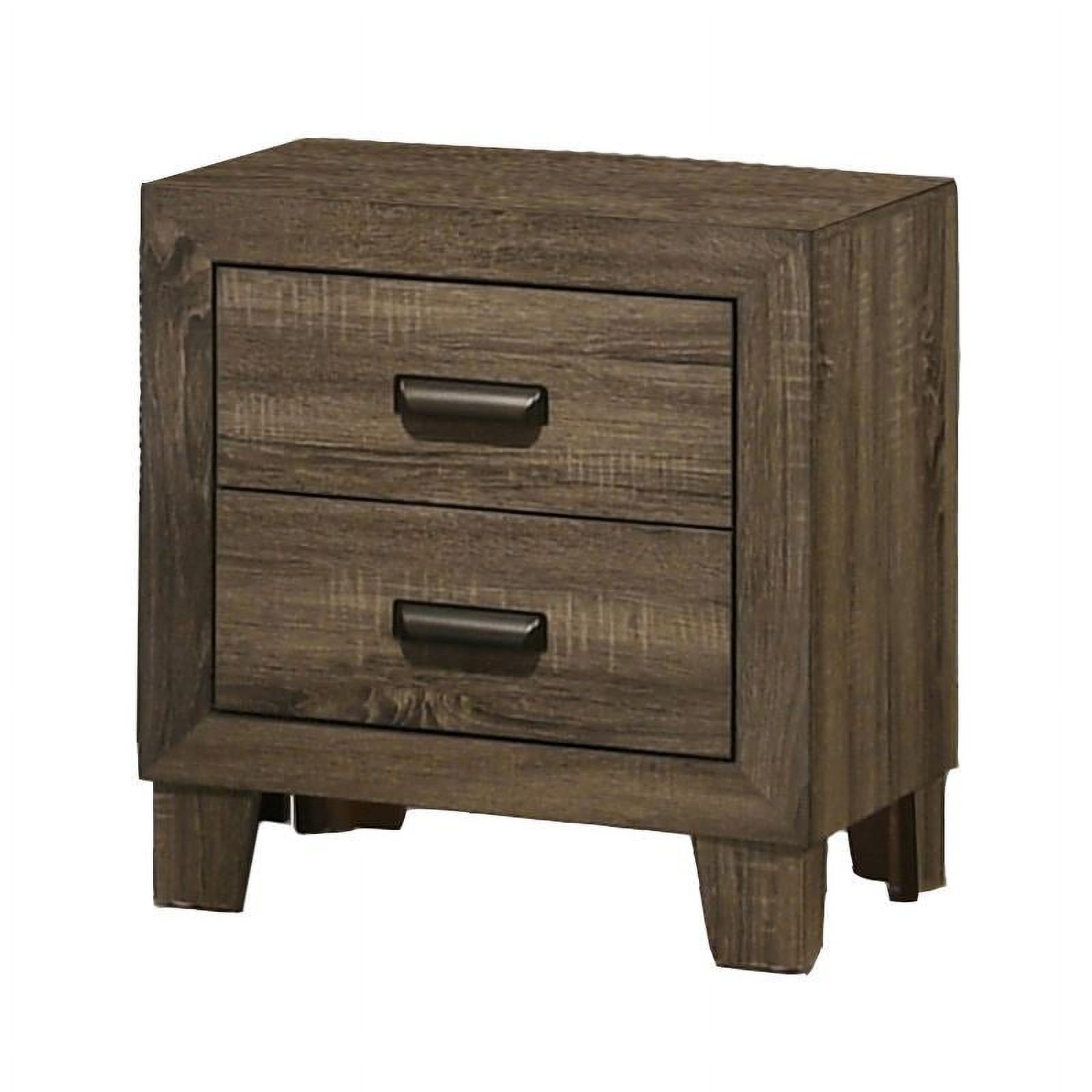 Dark Walnut Wood 3pc Bedroom Set with Bed + Dresser + Nightstand