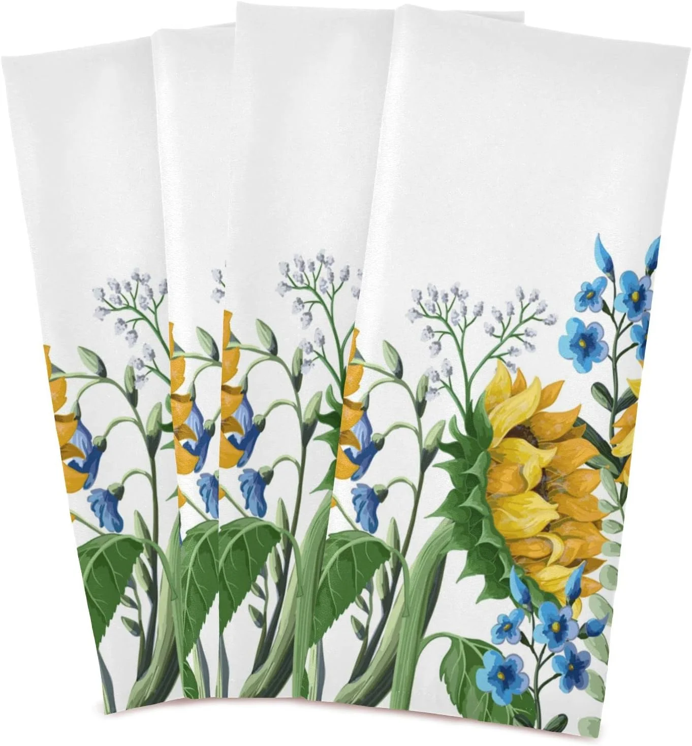 Coolnut Sunflowers Bouquet Wild Flower Kitchen Towels Set of 6 Dishcloths Hand Towels Tea Towels Ultra Absorbent for Cleaning Washing Drying Dishes Tableware 28'' x 18''