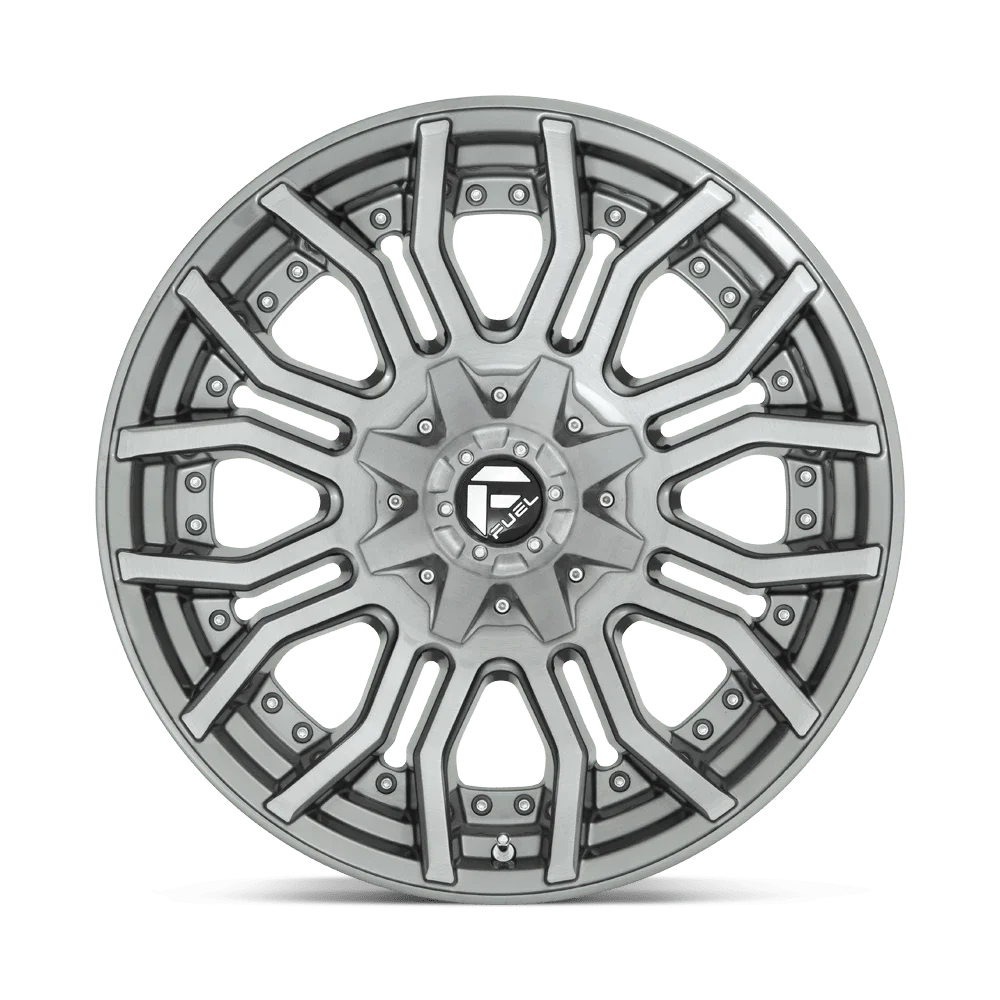 Fuel 1PC Aluminum Rim D713 RAGE PLATINUM 20X10in Brushed Gunmetal Tinted Clear Finish, D71320001847