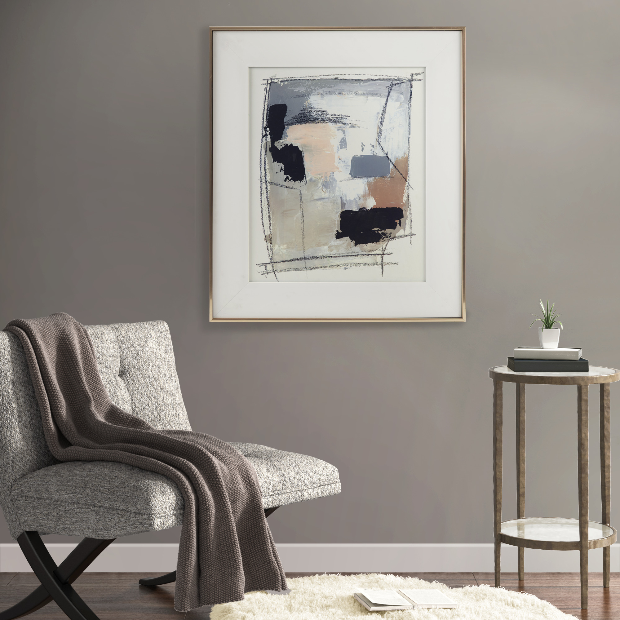 Madison Park Abstract Reveal Framed Glass and Gallery Matted Wall Art, 27.8