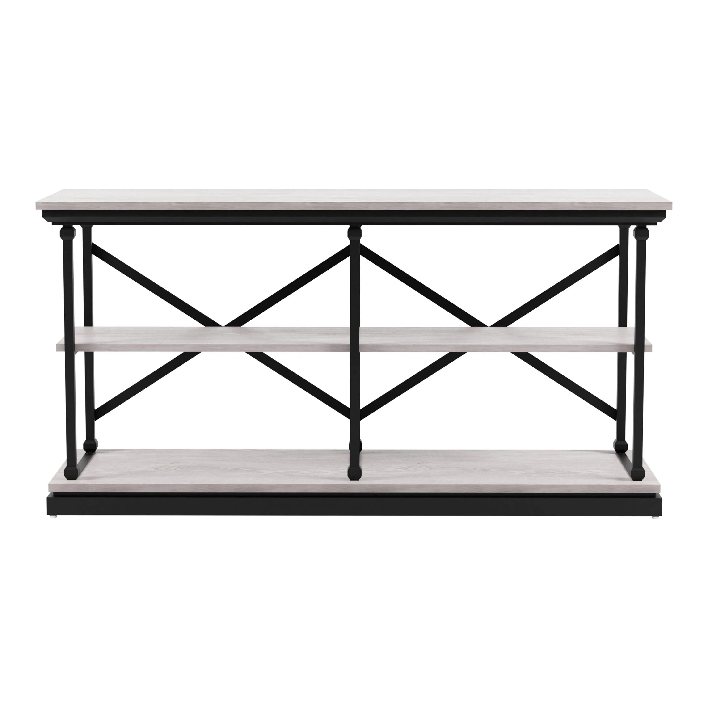 Furniture of America Laem 2-Shelf Console Table, Antique White