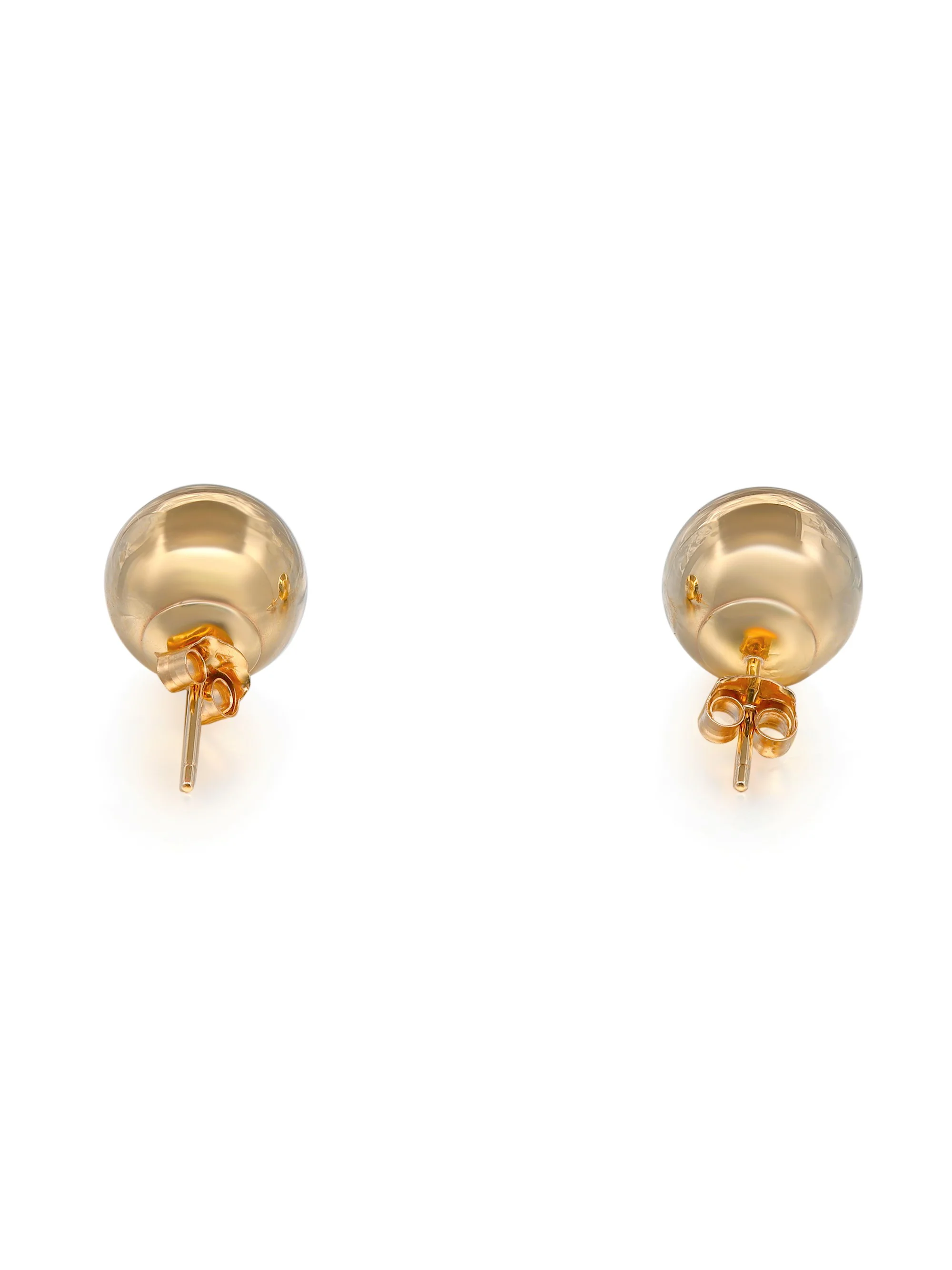 Rachel Koen Bead Ball Stud Earrings 14K Yellow Gold 9mm