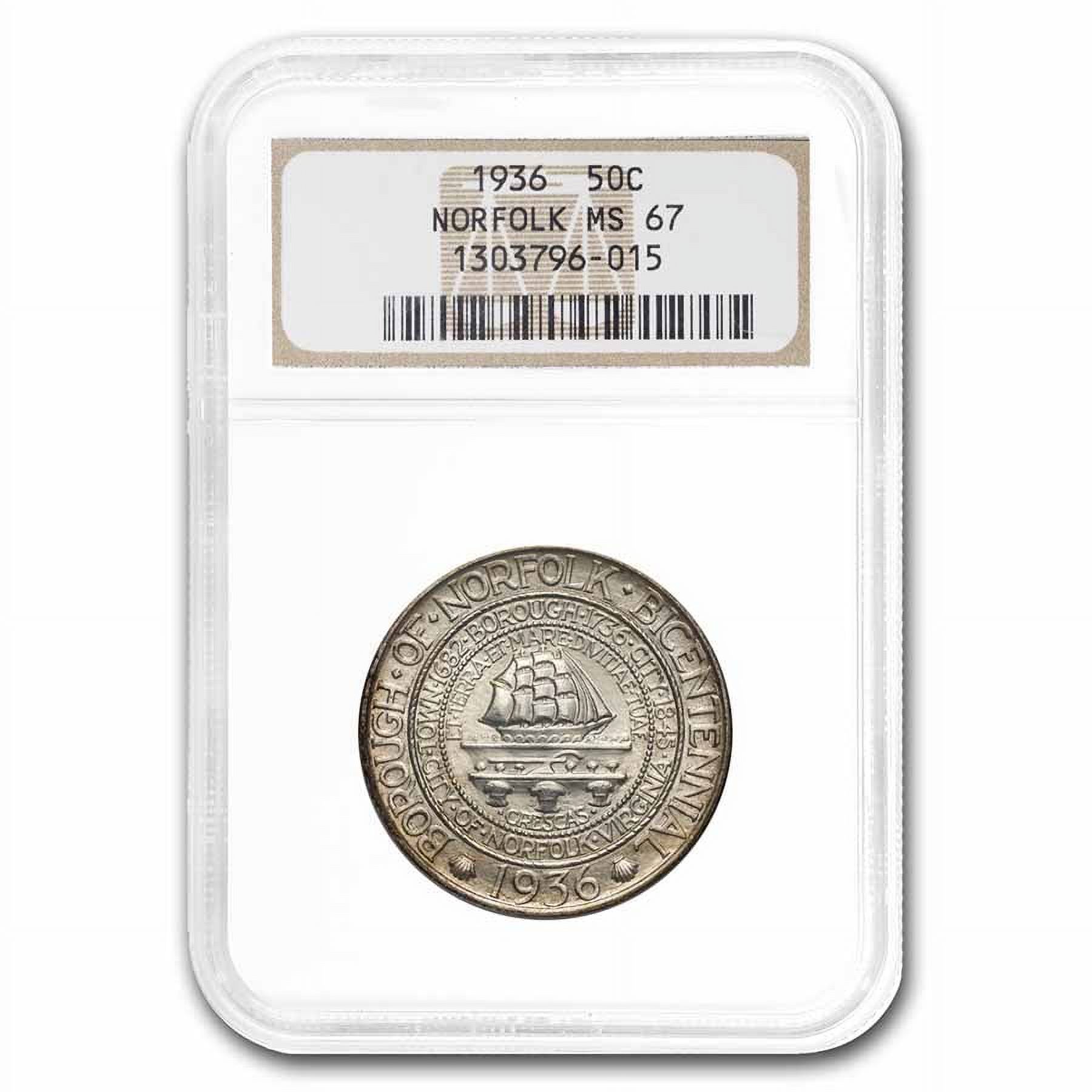1936 Norfolk, VA Half Dollar Commem MS-67 NGC