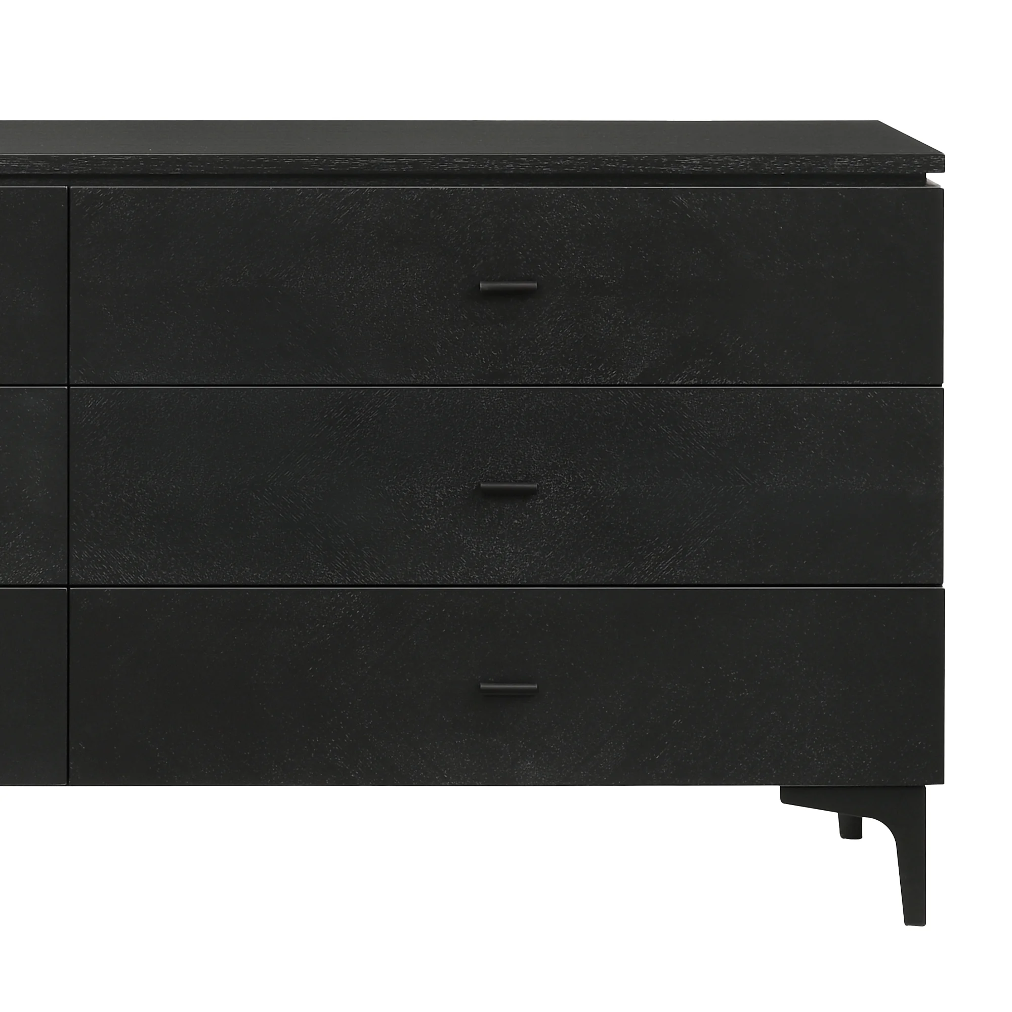 Armen Living Legend 6-Drawer Modern Wood Dresser with Metal Legs in Black