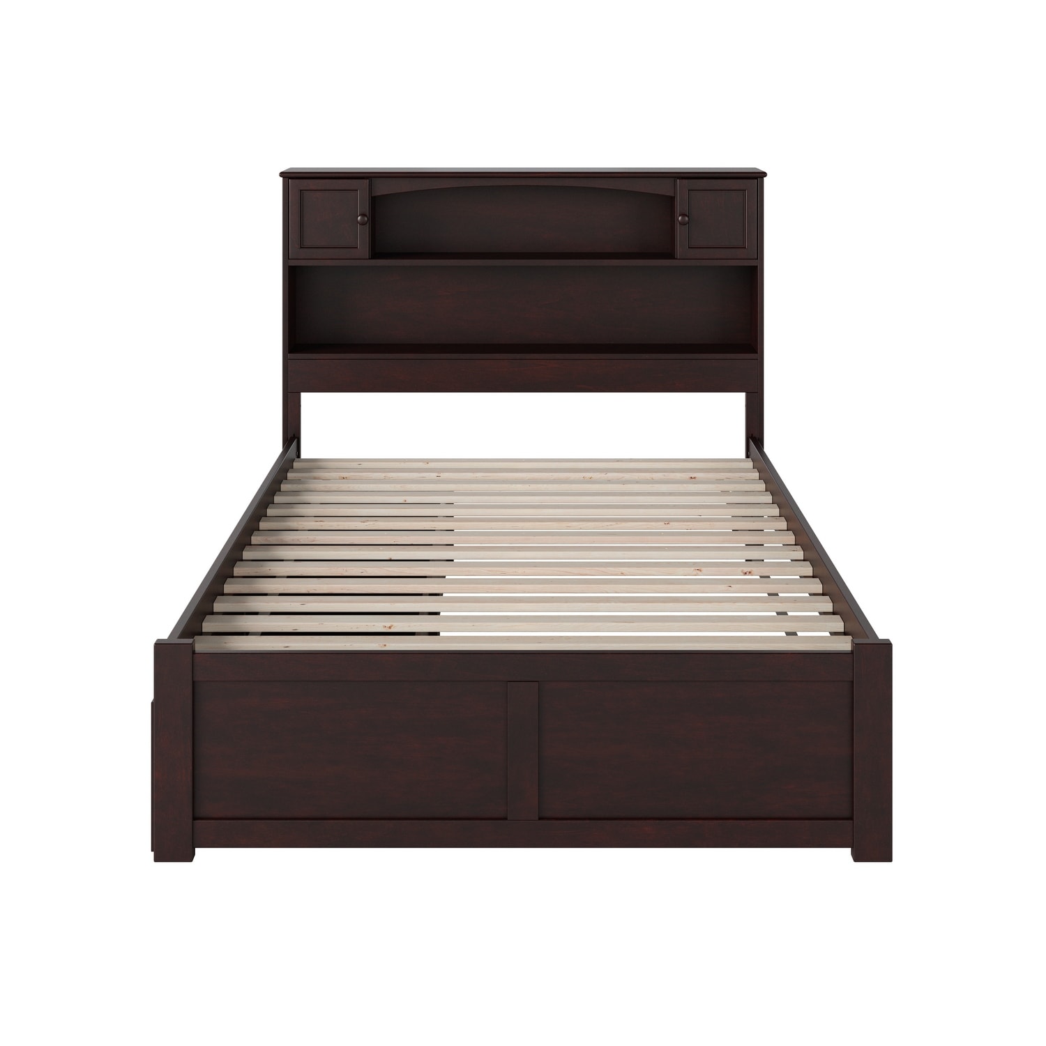 AFI Newport Full Platform Bed with Footboard 2 Drawers in Espresso