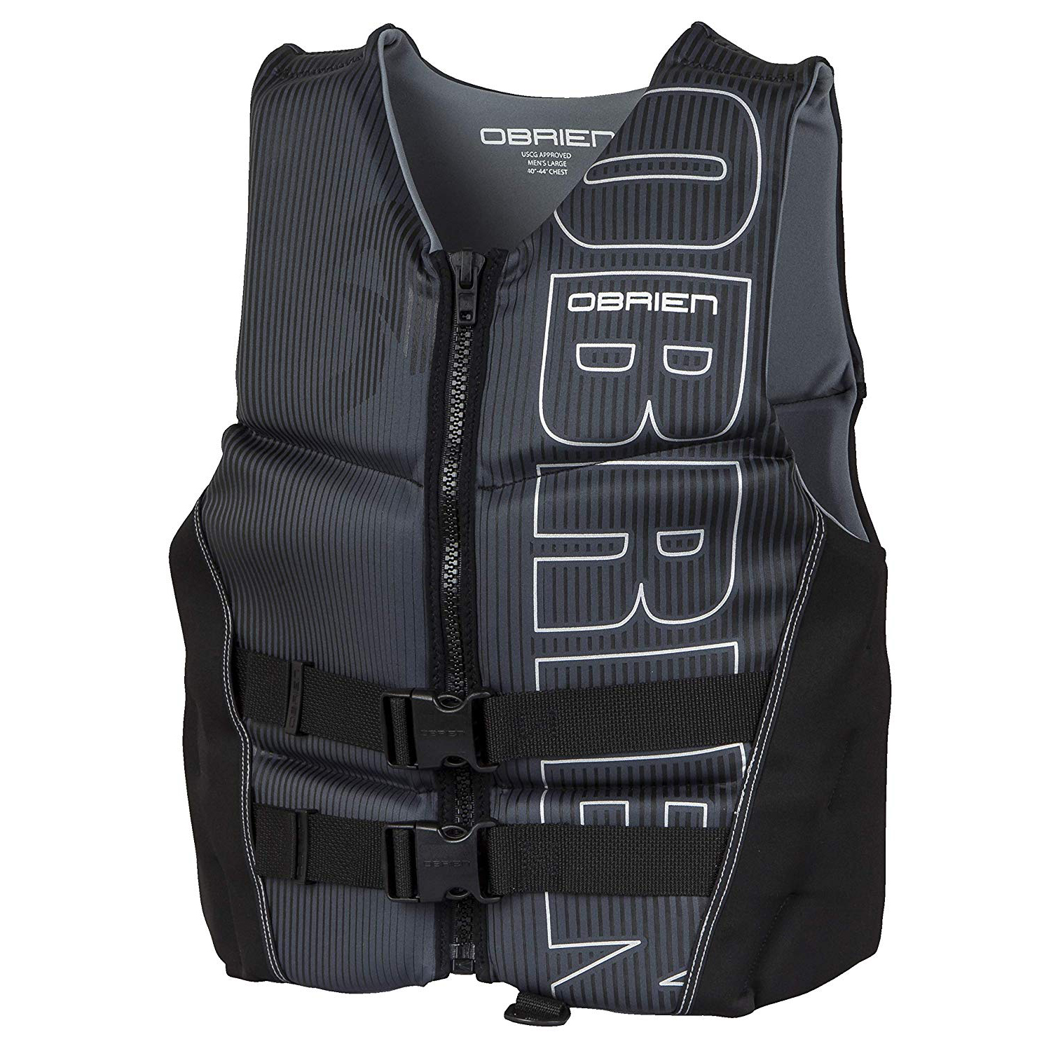 O'Brien Watersports Mens Flex V-Back Lightweight Life Jacket, Black, Size Medium