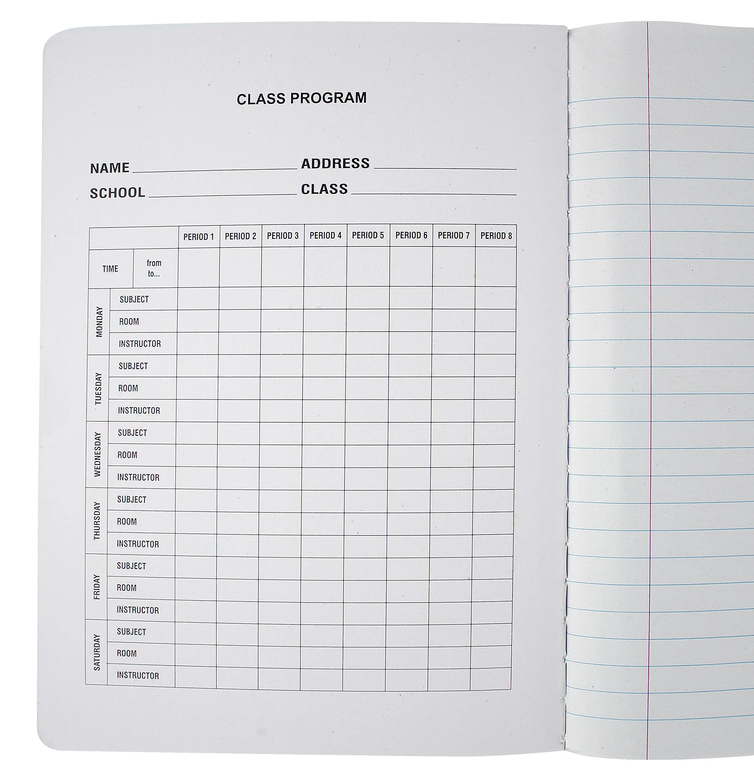 Emraw Neon Color Cover Composition Book with 100 Sheets of wide ruled white paper (Random 12-Pack) Neon Purple, Neon Blue, Neon Green, Neon Pink