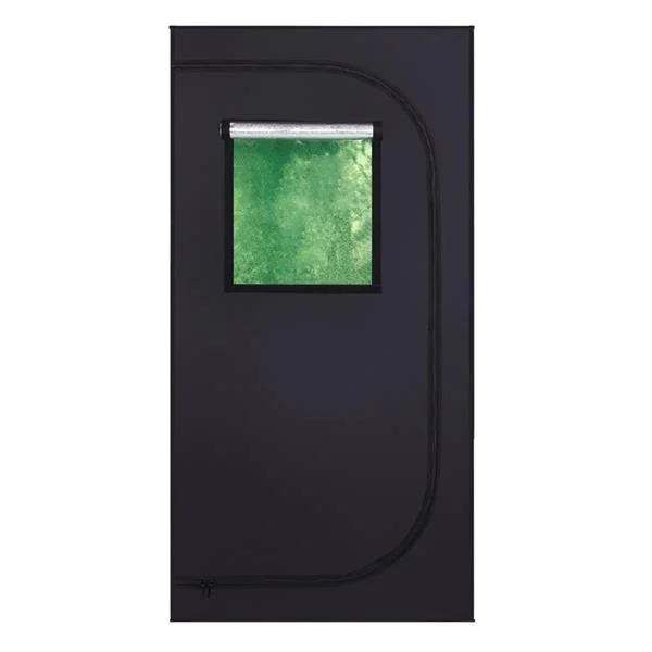 Fithood LY-90*90*180cm Home Use Dismountable Hydroponic Plant Growing Tent with Window Green & Black