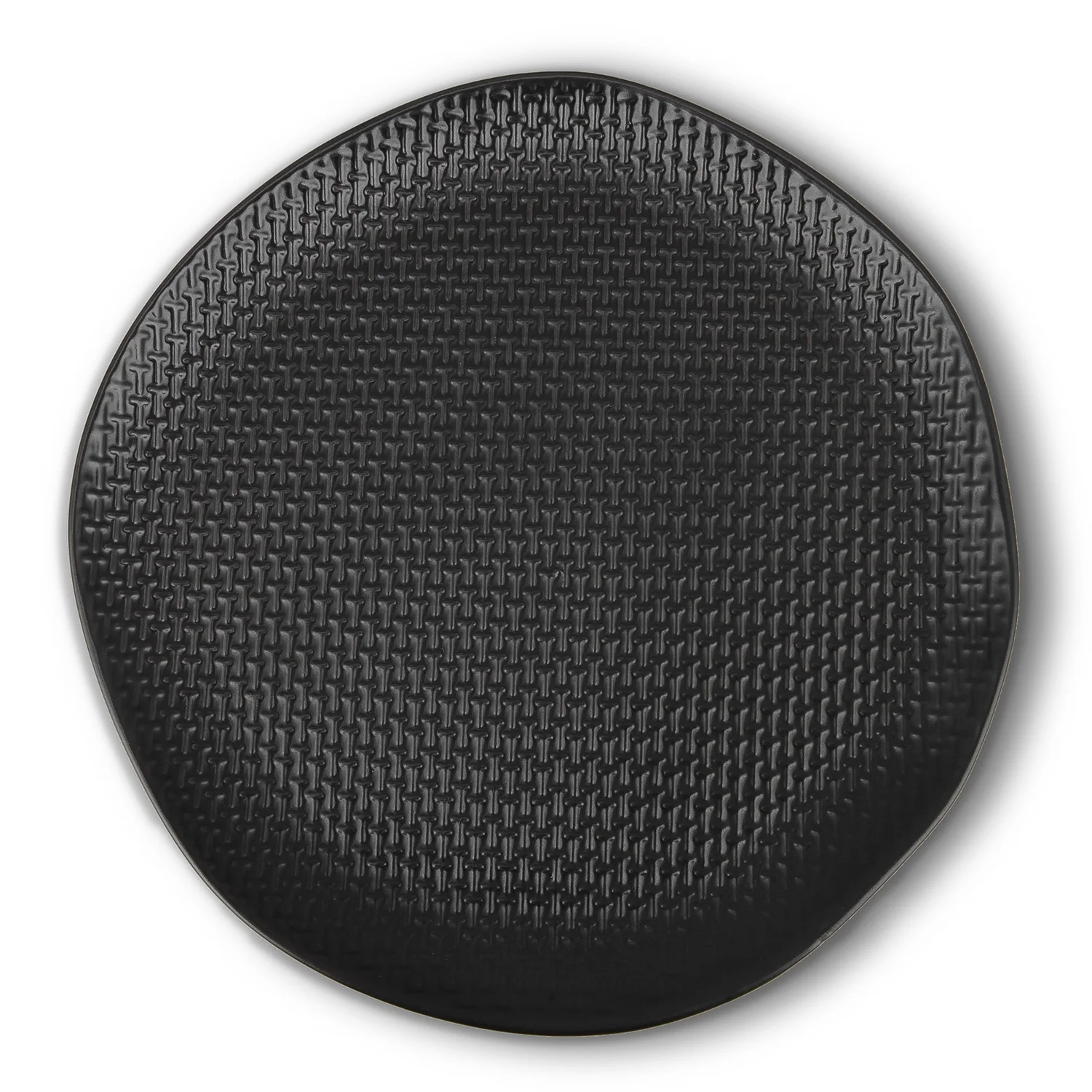 Stone Lain Abigail Stoneware Dinner Plate Replacements, 4 Count, Black Basket Weave