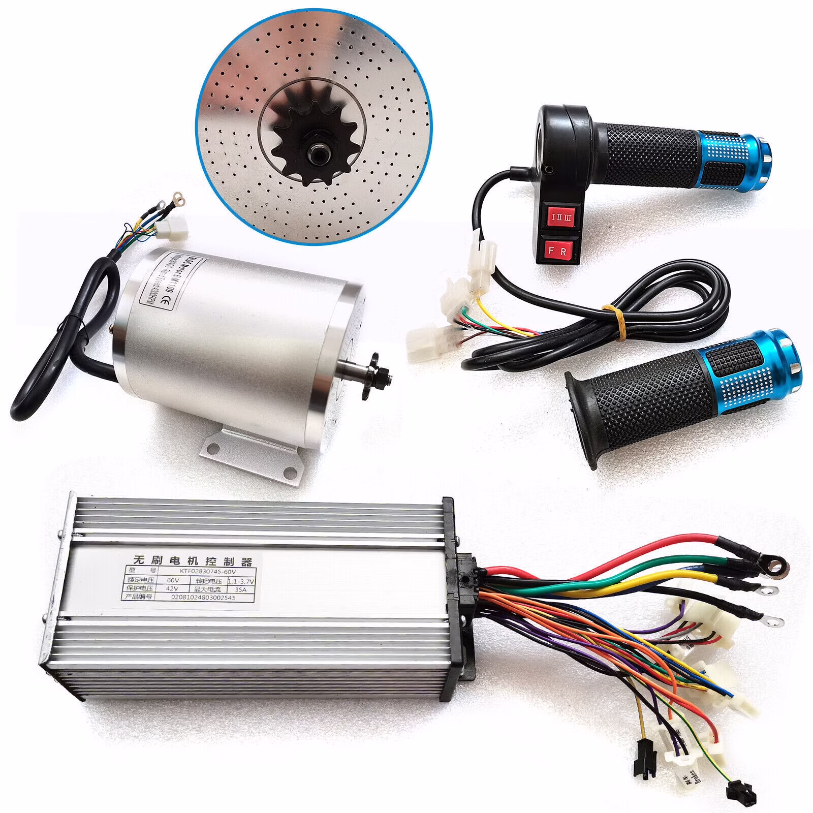 DENEST 60v 2000w High Speed Bldc Motor Kit With Brushless Controller Fit Electric Scooter E Bike