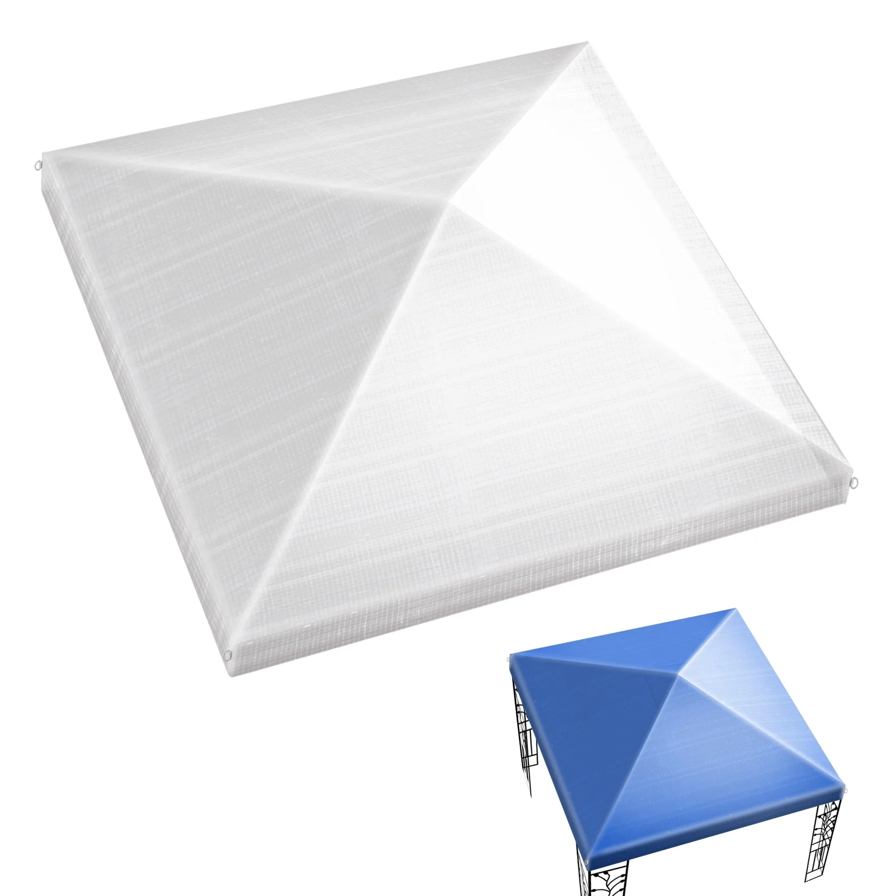 YardGrow 10'x10' Replacement Gazebo Top Canopy Transparent Waterproof Protective Cover Only