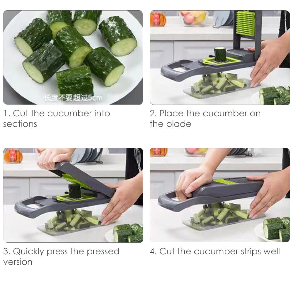 JahyShow Multifunctional Vegetable Chopper - 8 Blades, Quick Cooking, Easy Cleaning