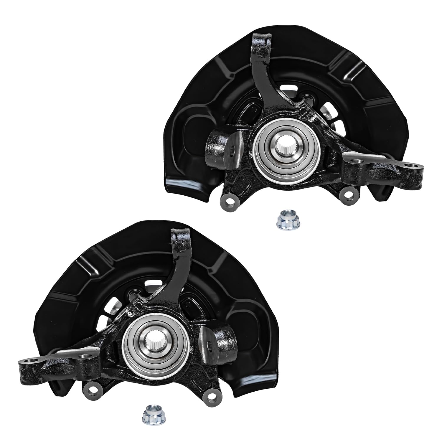 Detroit Axle - Front 2pc Steering Knuckles for 07-11 Toyota Camry, 2 Steering Knuckles with Wheel Bearing Hubs Assembly 2007 2008 2009 2010 2011 Replacement