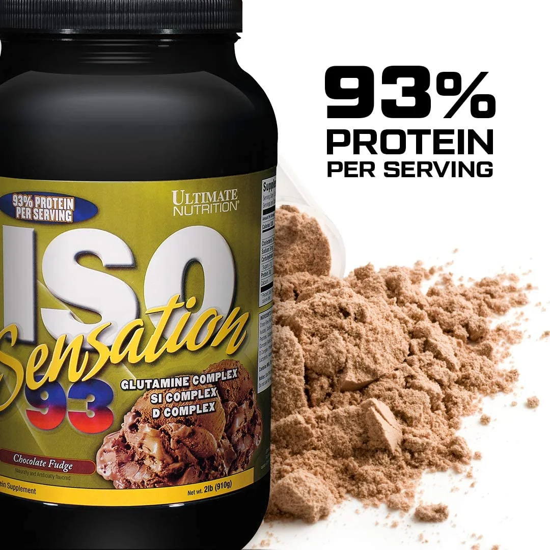 Ultimate Nutrition ISO Sensation 93 Whey Protein Isolate Powder- Natural, 5lb