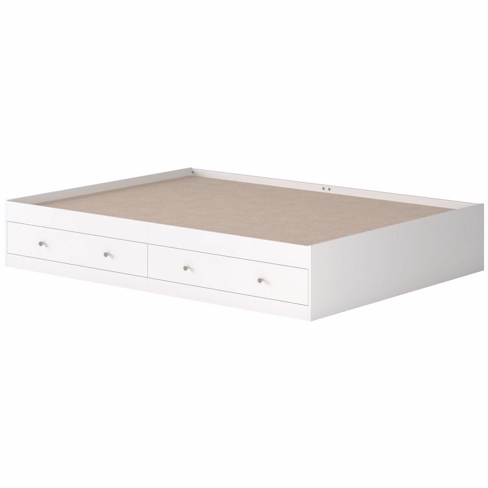 Pemberly Row Modern Engineered Wood Queen Platform Storage Bed in White