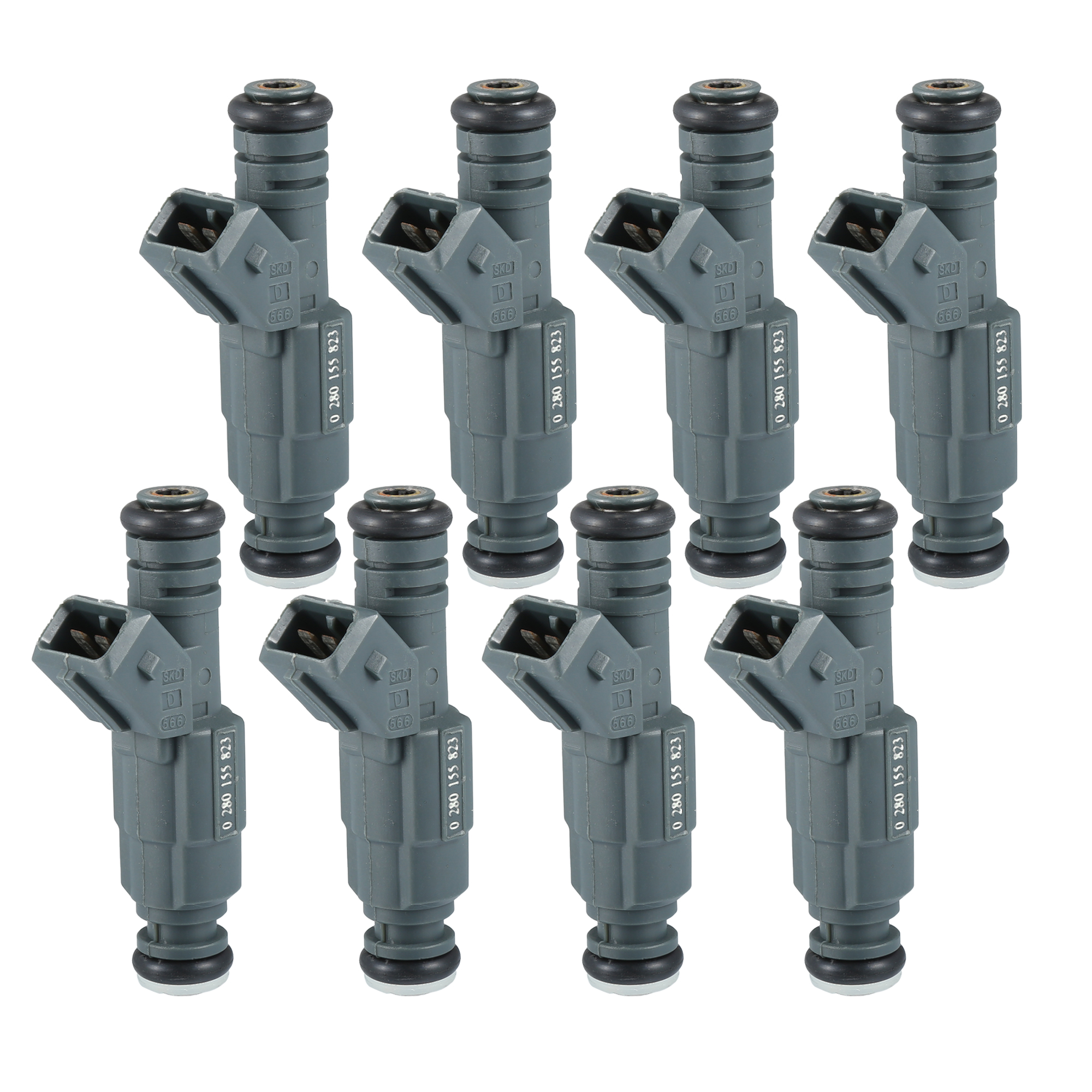 Unique Bargains 8 Pcs Fuel Injectors Car Inner Engnie Fuel Injectors for BMW 5 7 SERIES Metal Gray