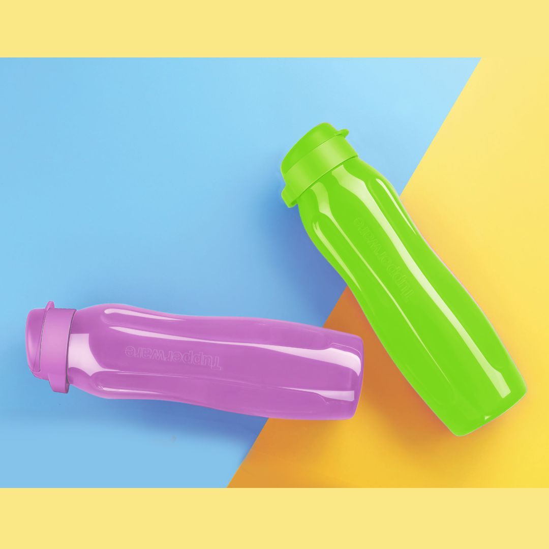 Tupperware Aquaslim Bottles 1L, Set of 2 - Multi Colors