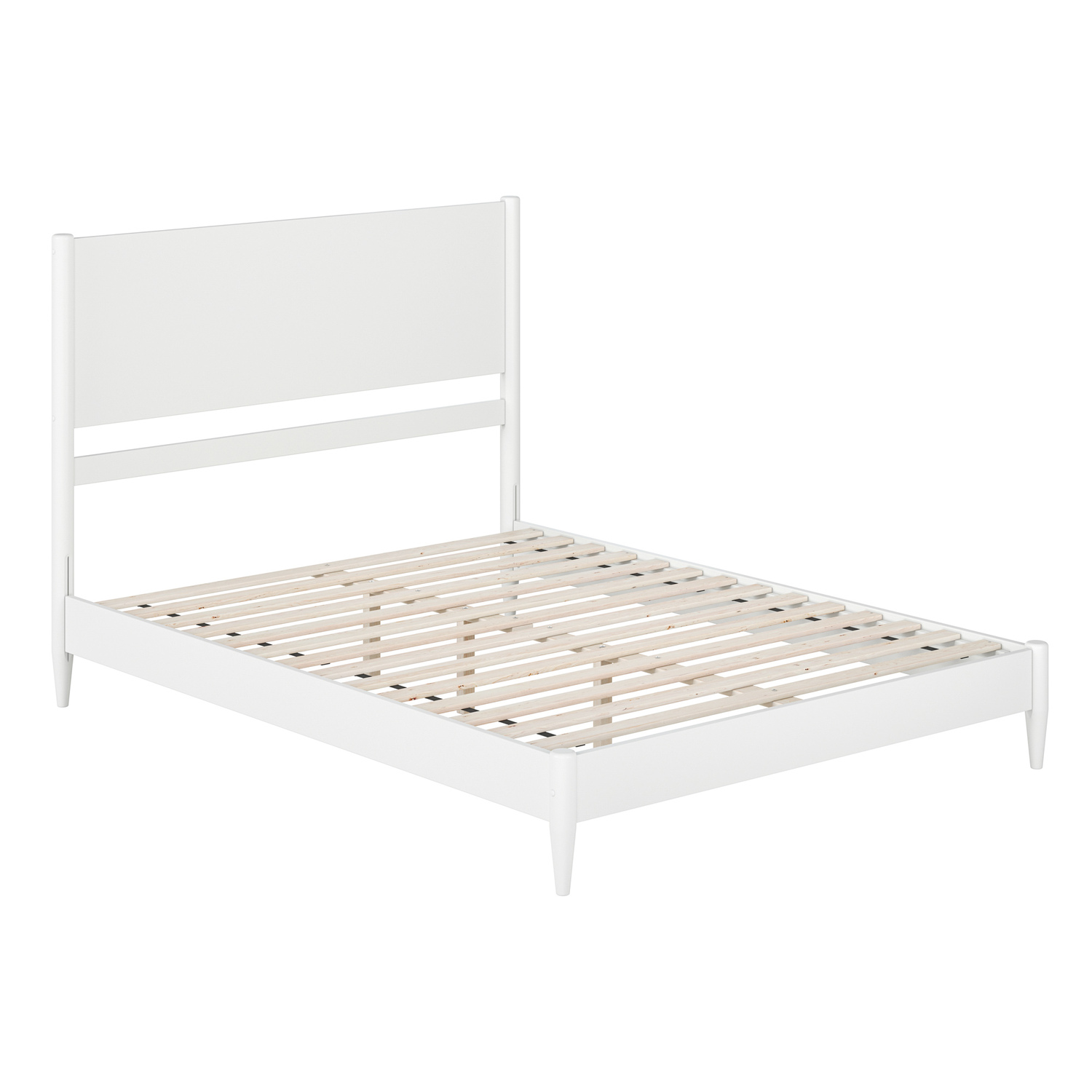 Pasadena Queen Wood Low Profile Platform Bed in White