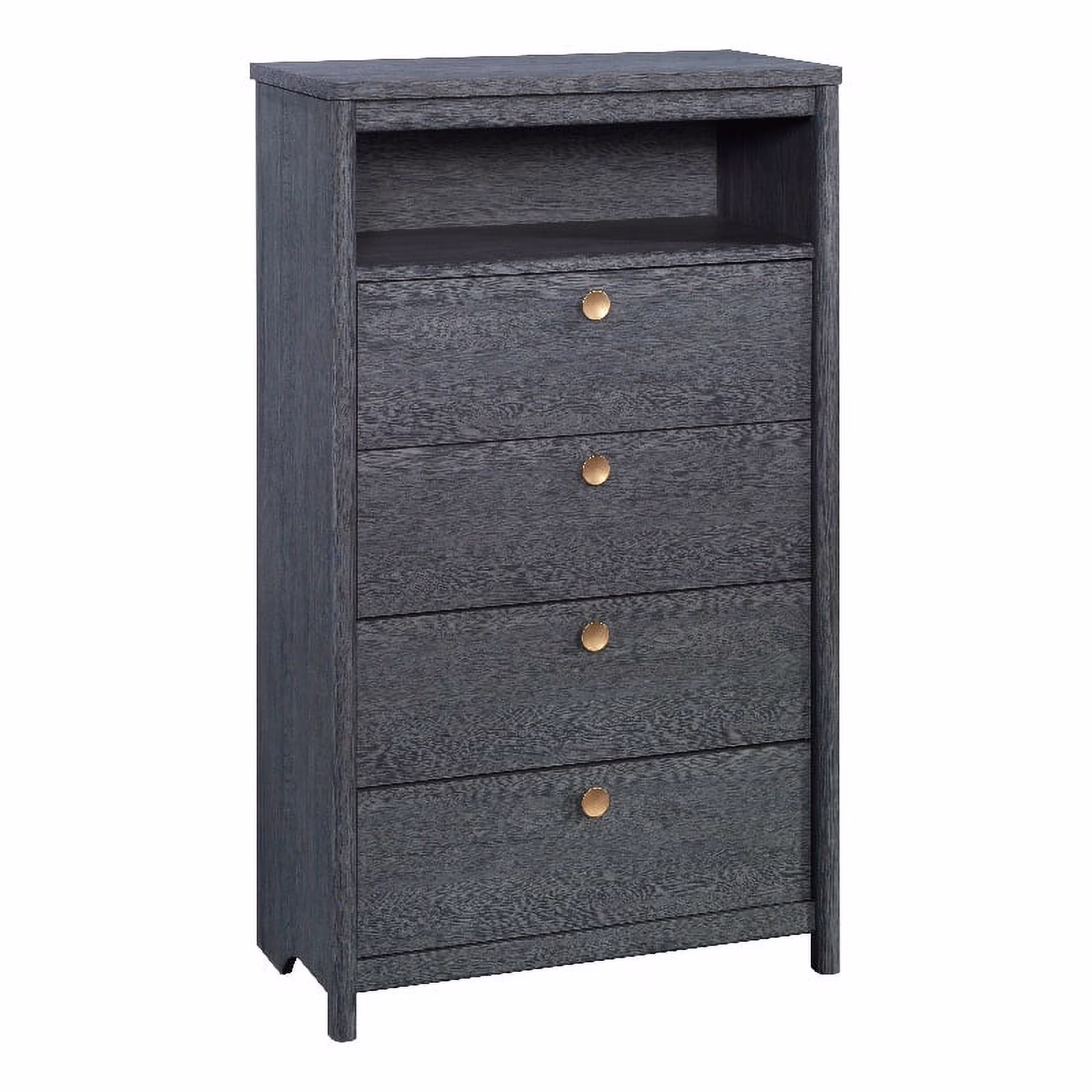Bowery Hill Modern Engineered Wood 4-Drawer Chest in Denim Oak