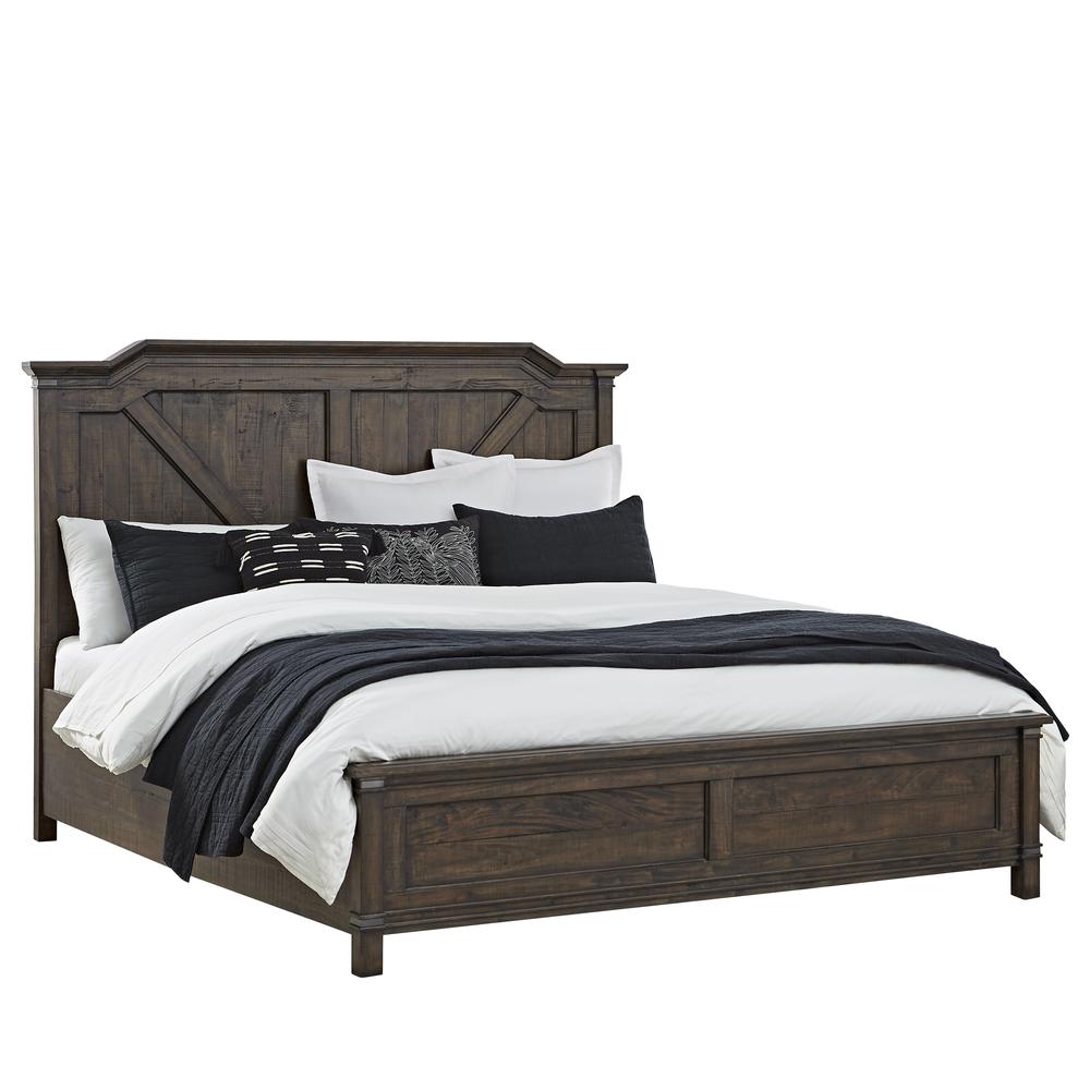 American Woodcrafters Farmwood Rustic Brown Wood Queen Panel Bed